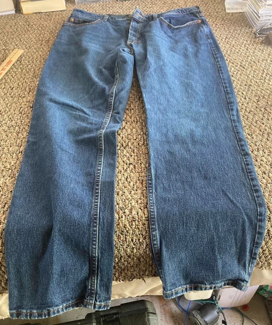 Lee Relaxed Fit Jeans yyMens 36×32 Blue Denim Straight Leg Dark Wash (Mexico)