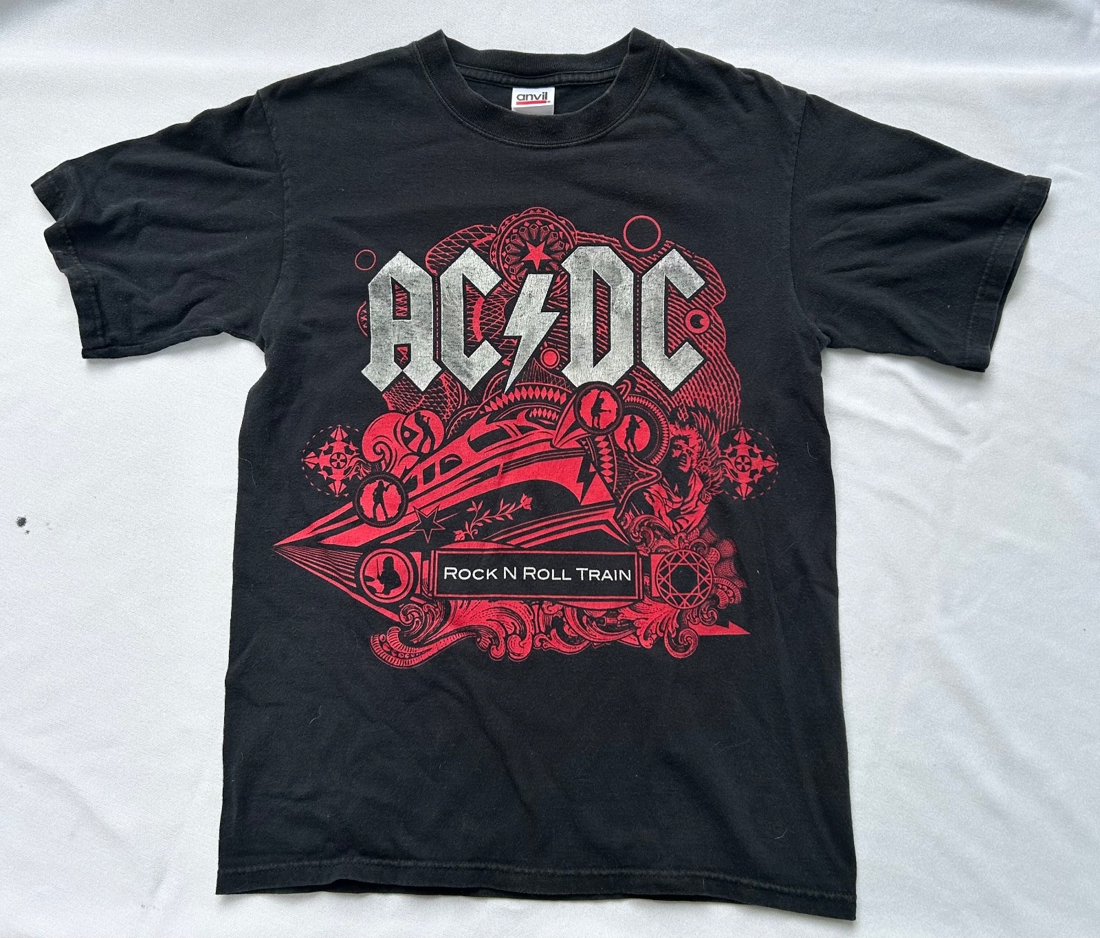 🤘AC/DC Black Ice Tour Shirt Sz. Small Rock N Roll Train 08-09 Graphic Concert