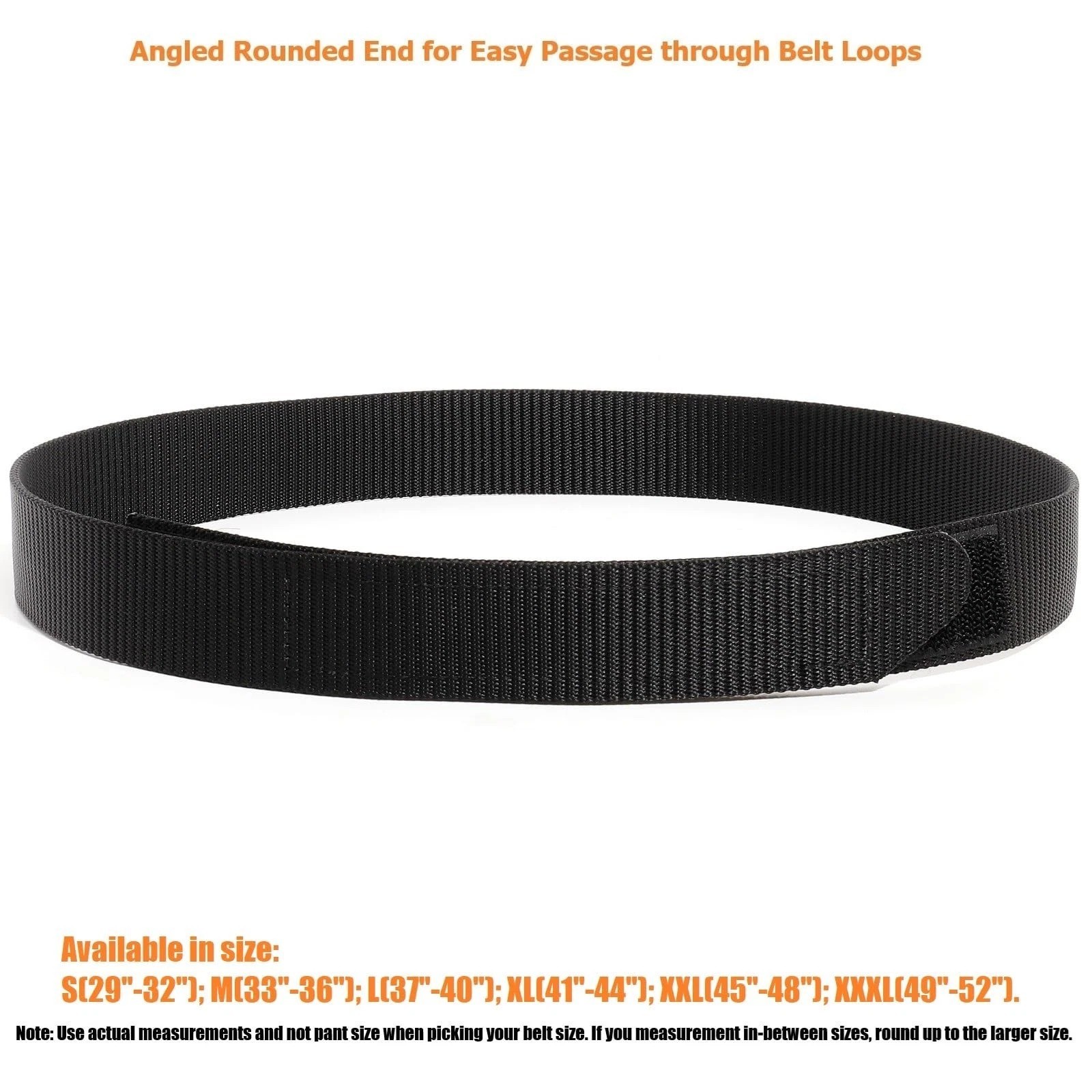 No-Scratch Nylon Belt 1 3/8″ No Metal Buckle Belt with Hook & Loop Closure TSA
