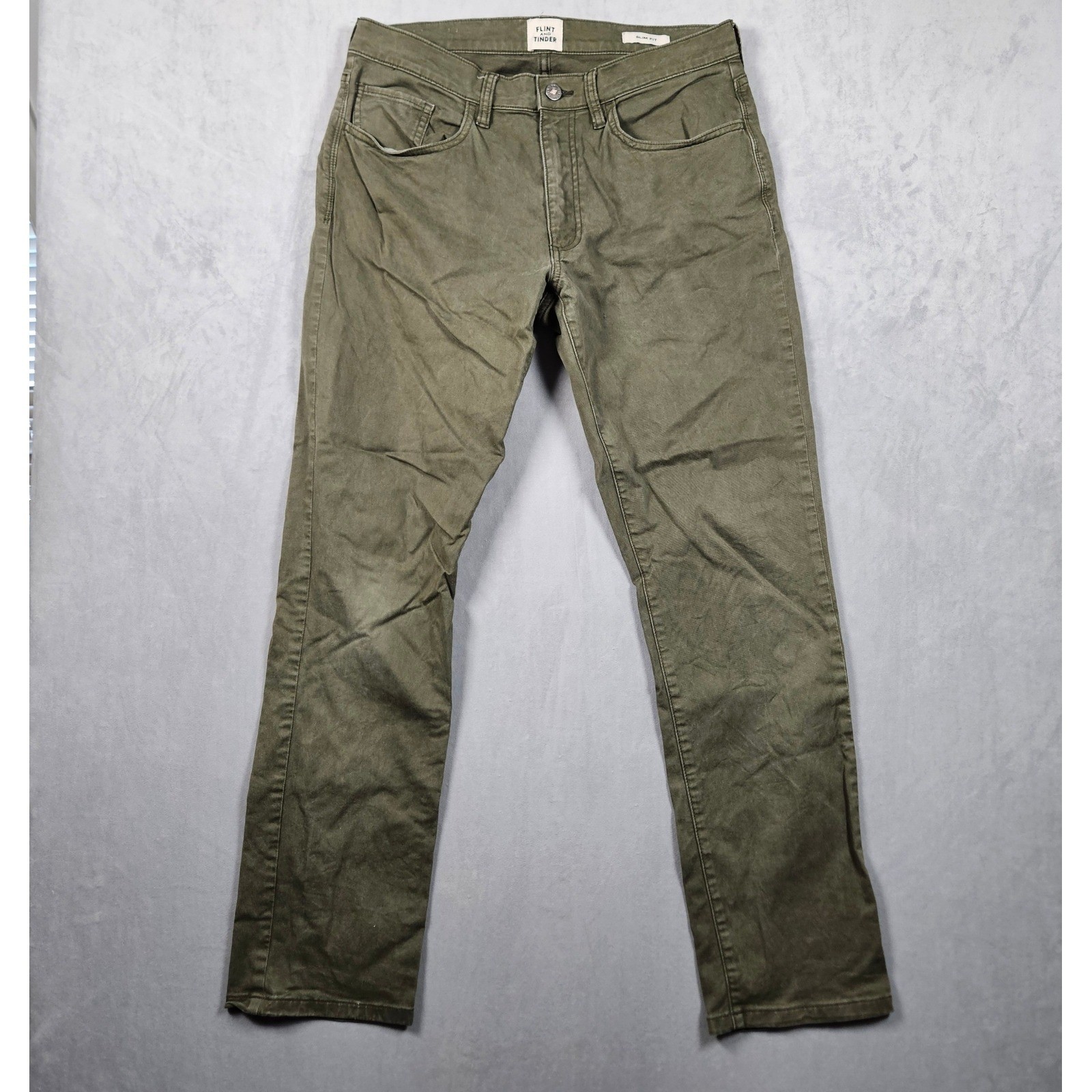 Flint and Tinder 365 Pants Mens 30×30 (Fits 32×29) Olive Green Slim Fit