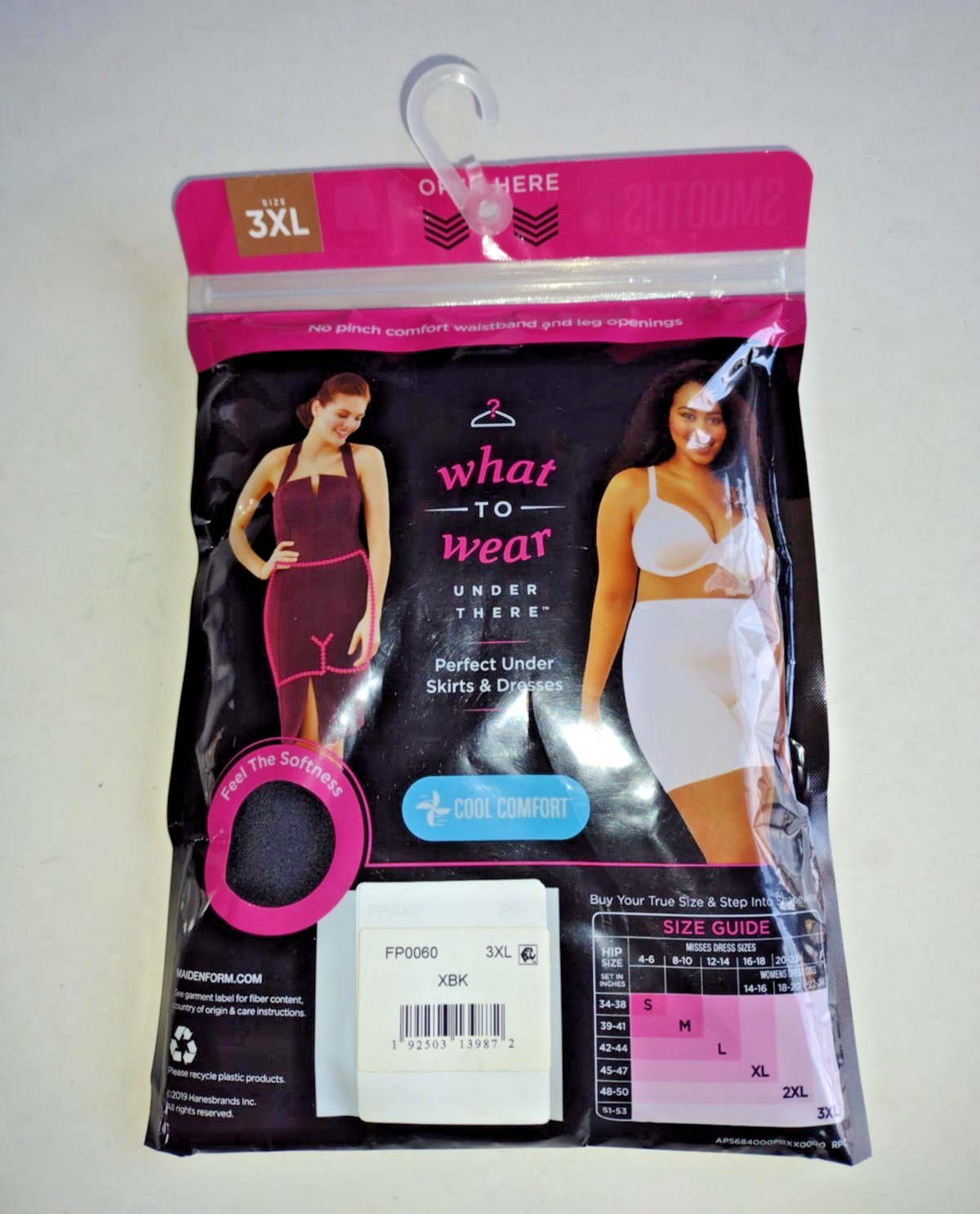 Maidenform Flexees 3XL Thigh Slimmer Smooths Light FP0060 Cool Comfort/Black New