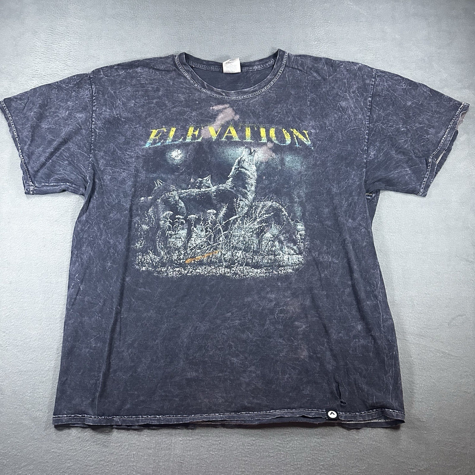 Colortone Mens Large Gray Wolf Howling Elevation T Shirt