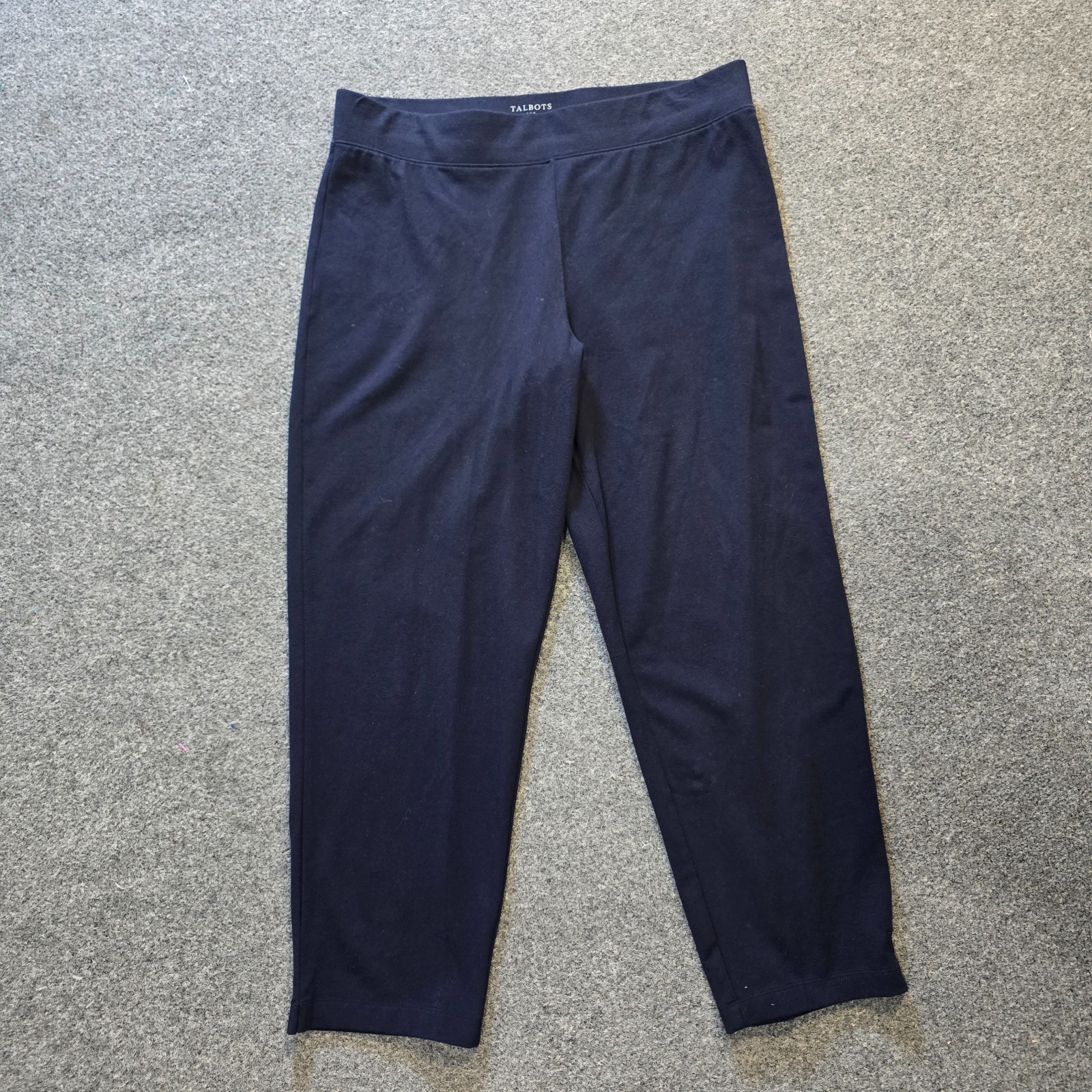 Talbots Pants Womens Large Blue Tapered Pull On Stretch Capsule Casual Lounge