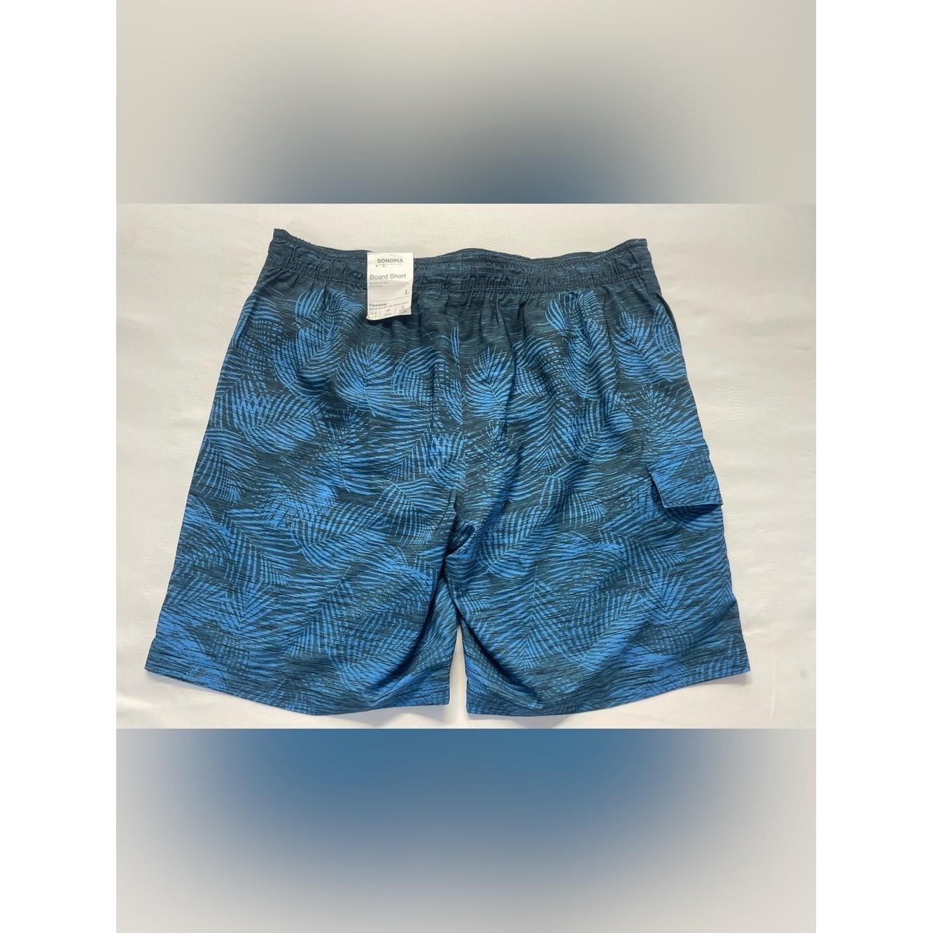 NWT Sonoma Flexwear Board Shorts Men’s Large Blue Quick Dry Stretch Swim Trunks