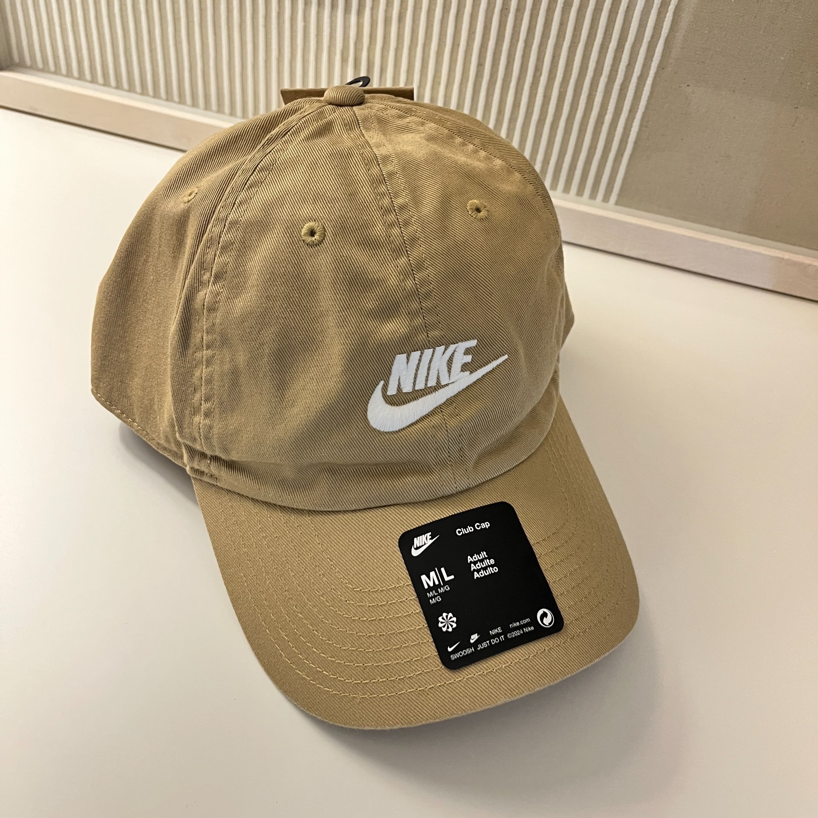 NWT Nike Unisex Nike Club Futura Wash Cap Beige Tan Khaki Size M/L