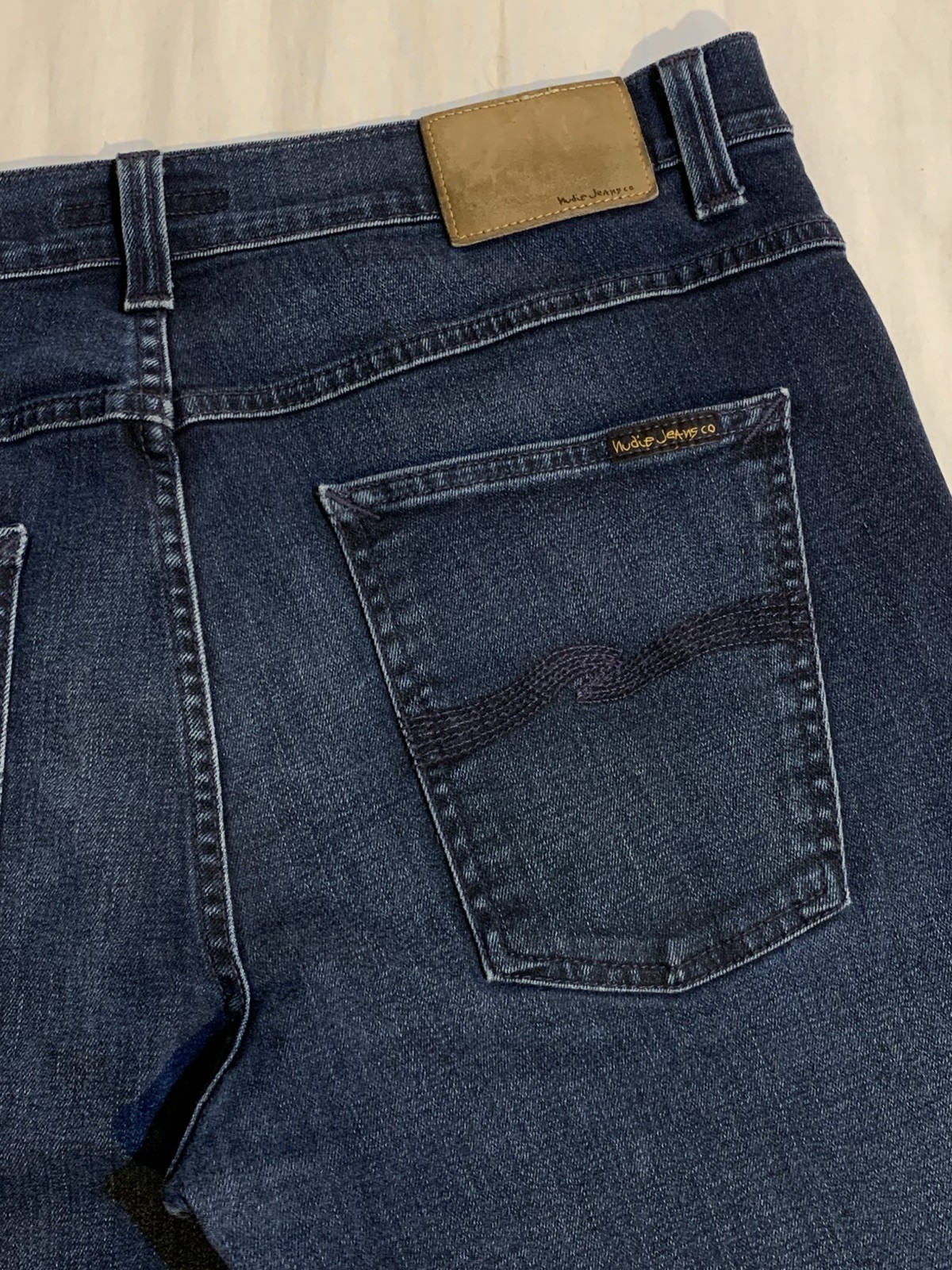 Nudie Jeans Co, Lean Dean, Deep Sparkle, 98% Cotton 2% Elastane, Size 34 x 34.