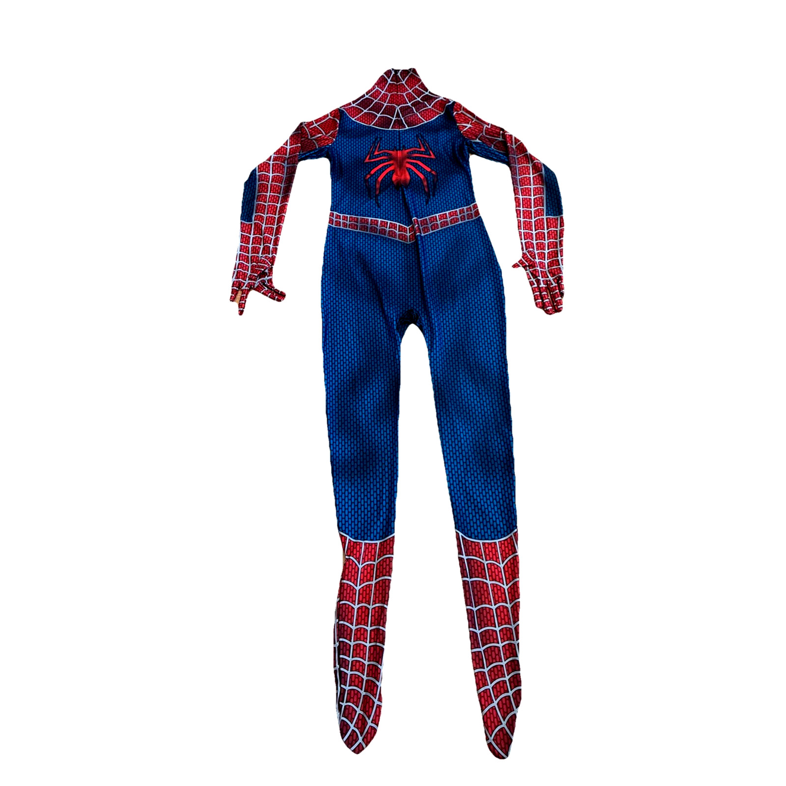 Spider-Man Size L Stretch Spandex Full Jumpsuit Adult/Kids Halloween Costume NEW