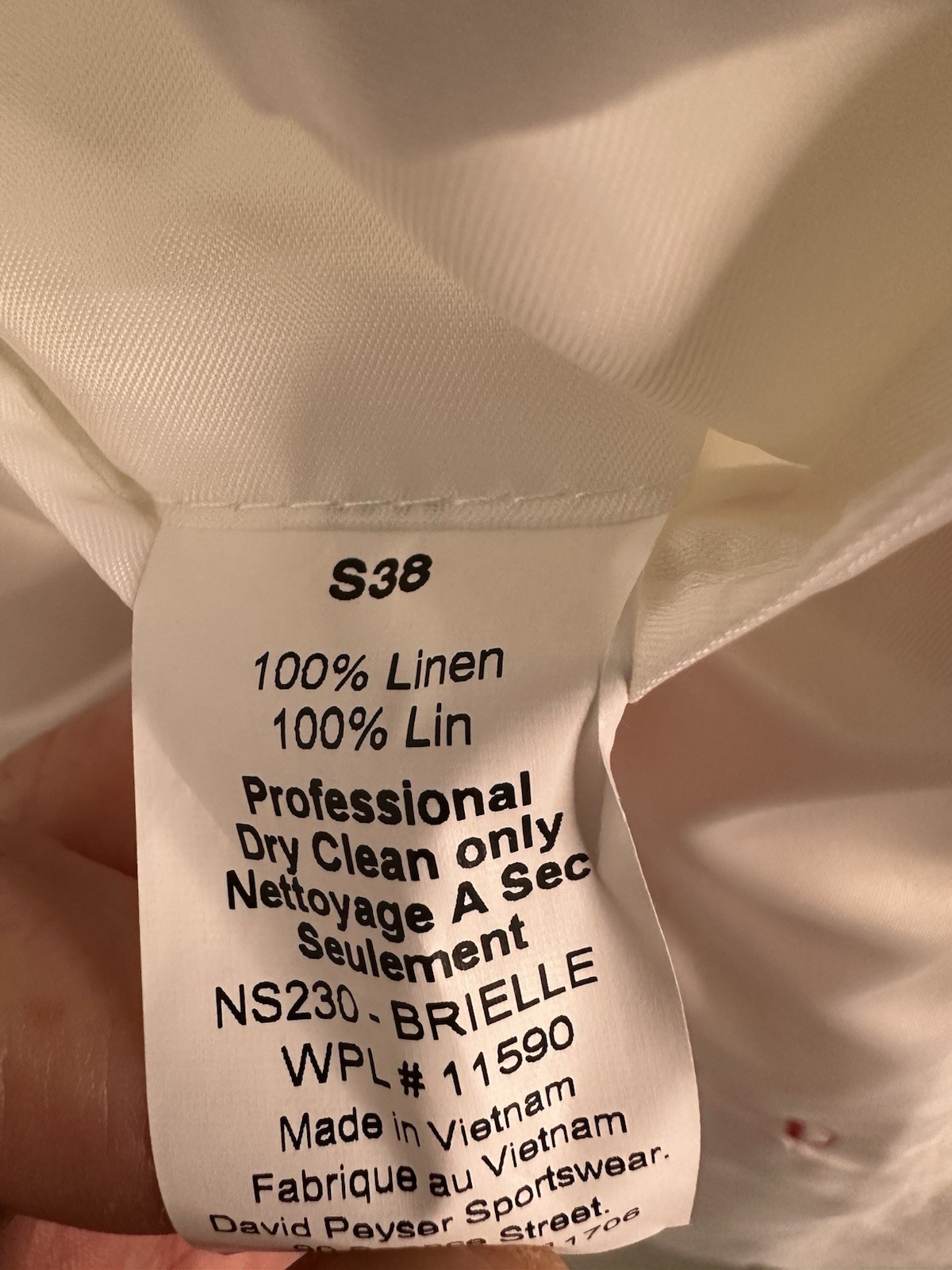 Nautica 100% Linen Blazer Mens 38S White Modern Fit Sport Coat