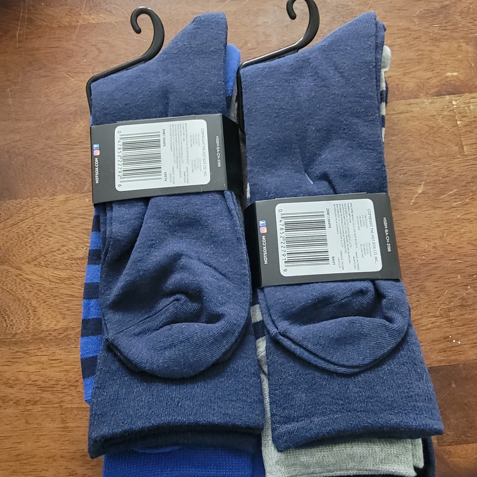 Hot Sox☆Men’s☆Navy Nautical Sail Boat☆Dress Socks 10-13☆Pack of 3☆Lot of 2☆NWT