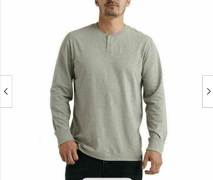 LUCKY BRAND HENLEY VERY SOFT LONG SLEEVE SHIRT (GRAY, SMALL) NWT