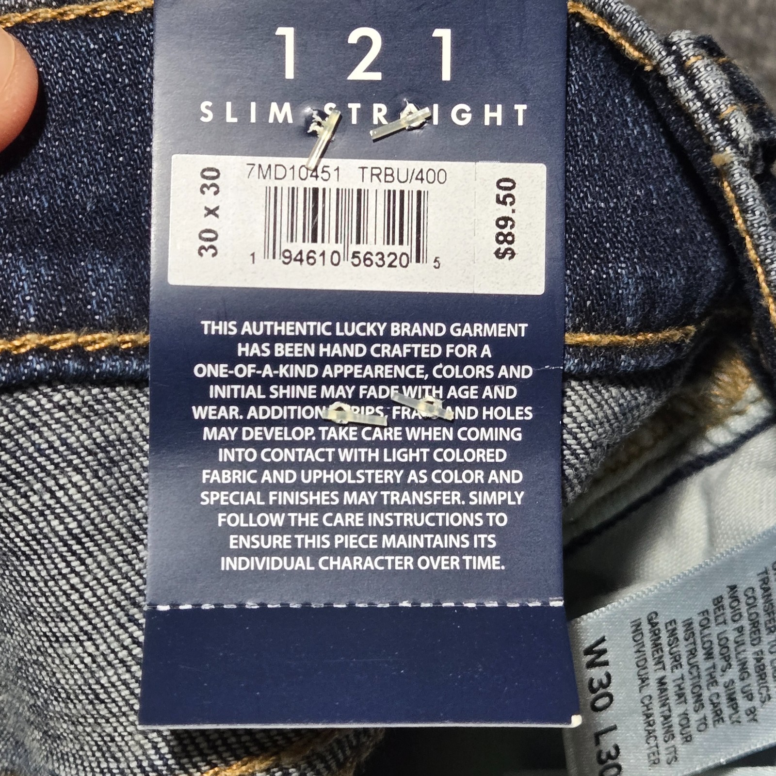 Lucky Brand Jeans Mens 30×30 Blue 121 Slim Straight NWT New Denim Pants