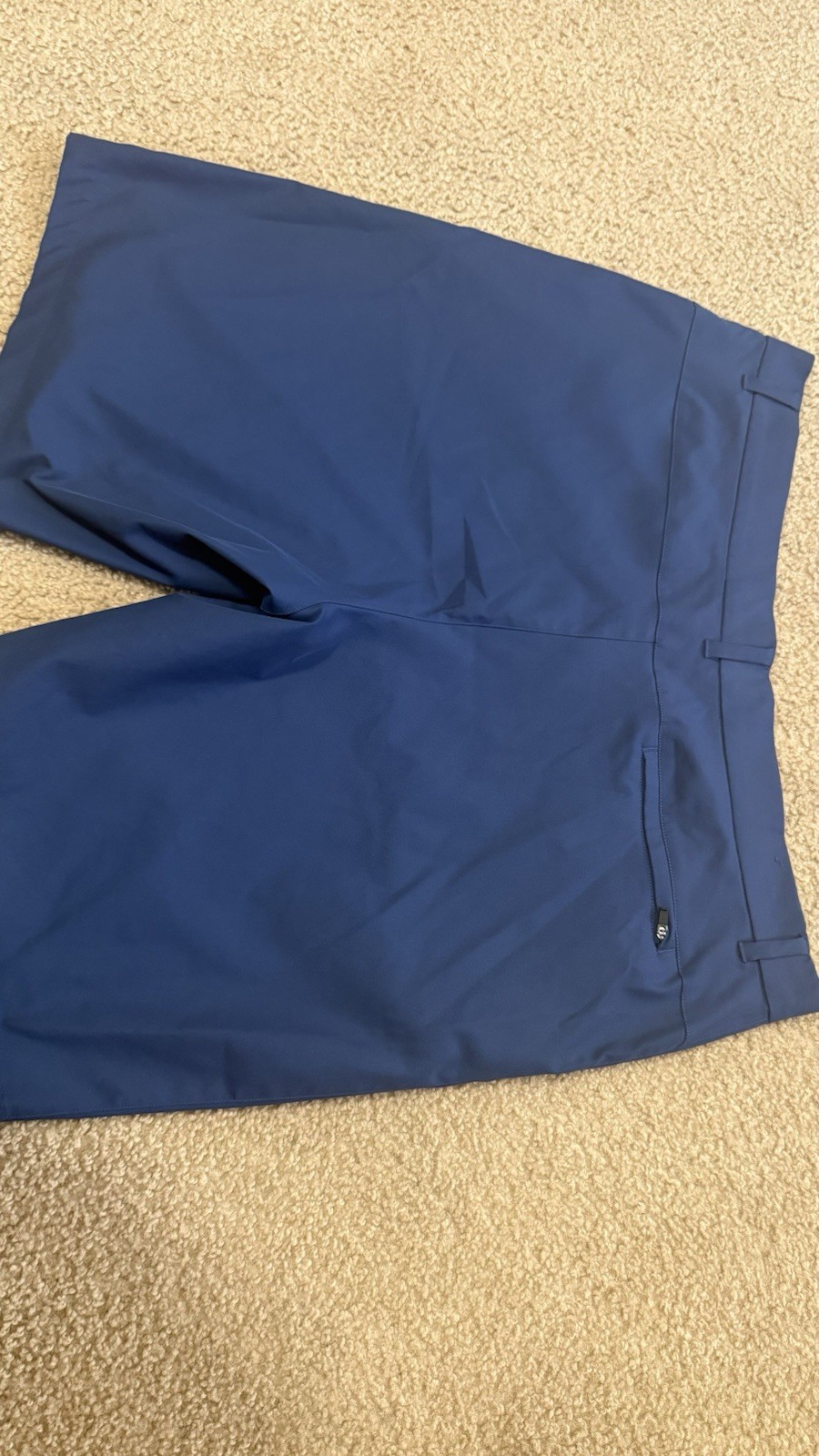 32 Degrees Men’s Stretch Twill Bermuda Shorts Blue Solid Flat Front Zip