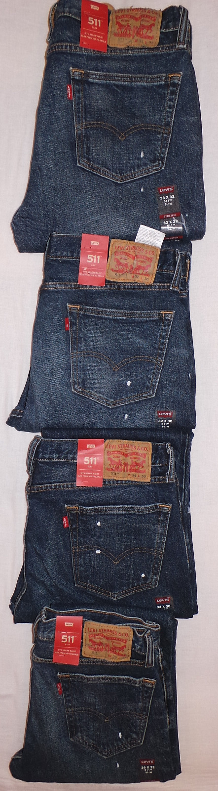 Levis 511 Slim Fit Stretch Mens Jeans Sizes: 29,30,31,32,33,34,36 #5112738 Levi