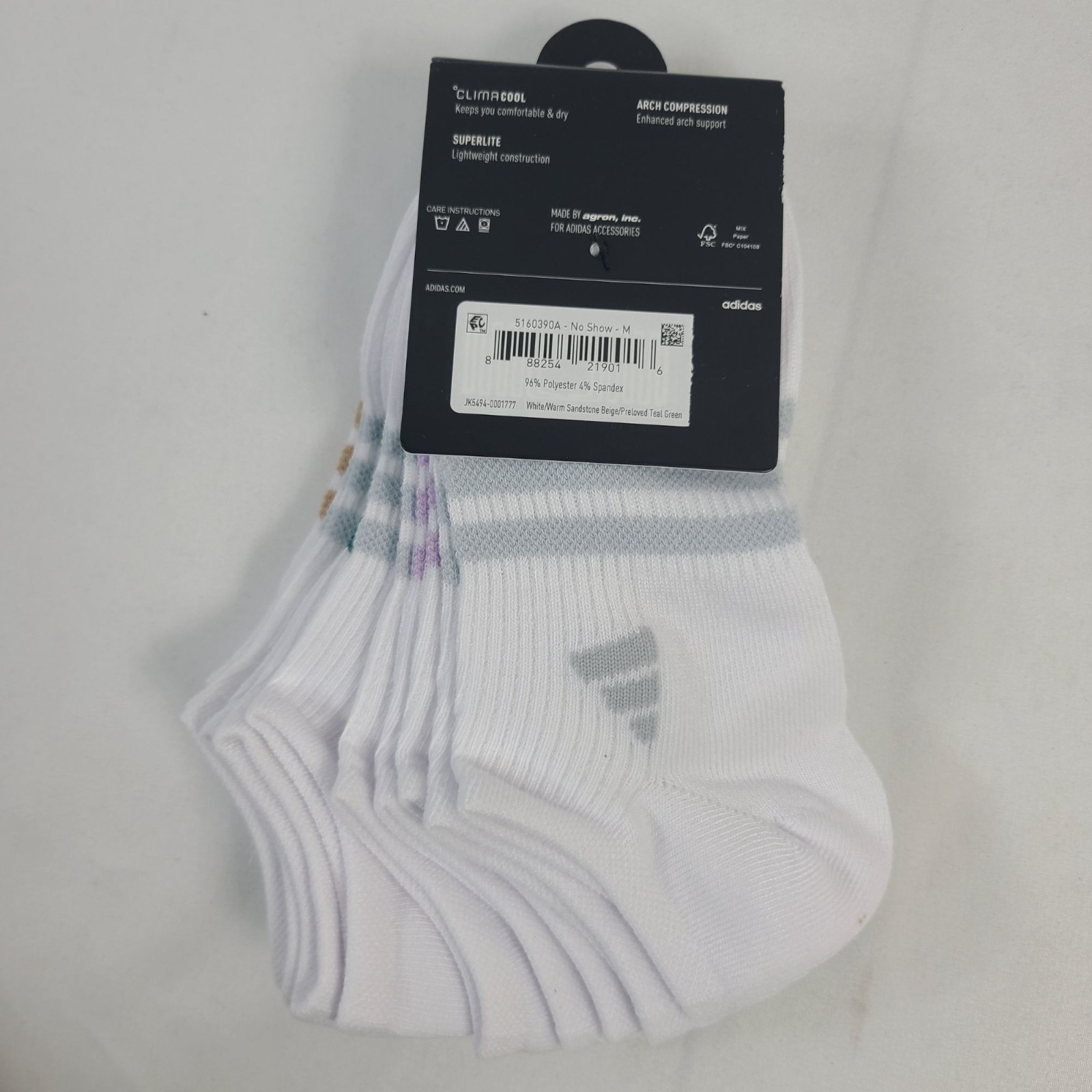 NEW Adidas Women’s Superlite Climacool No-Show Socks 6-Pack Shoe Sz 5-10