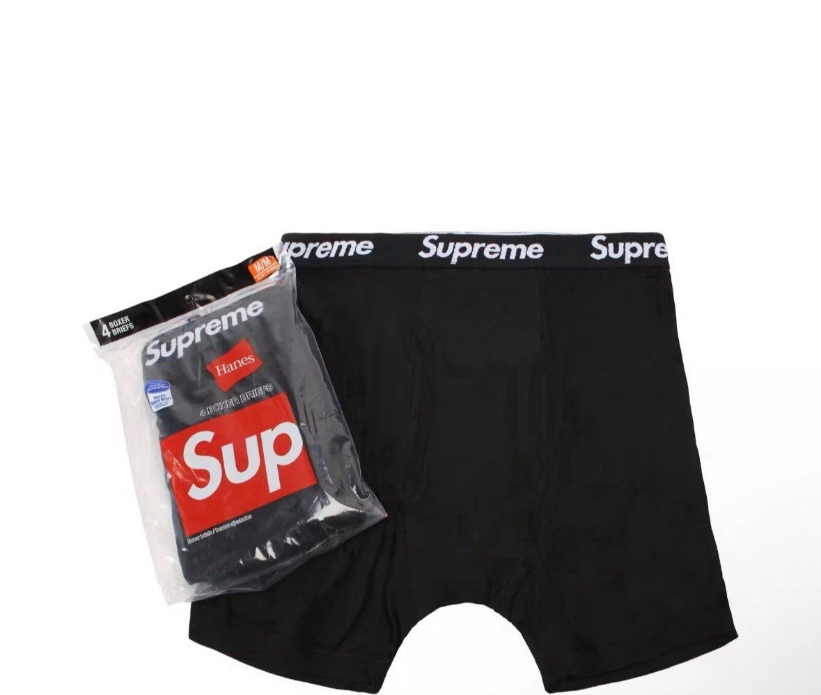 Supreme x Hanes Boxer Briefs (4 pack) – Black – S, M, L, XL AUTHENTIC 🔥