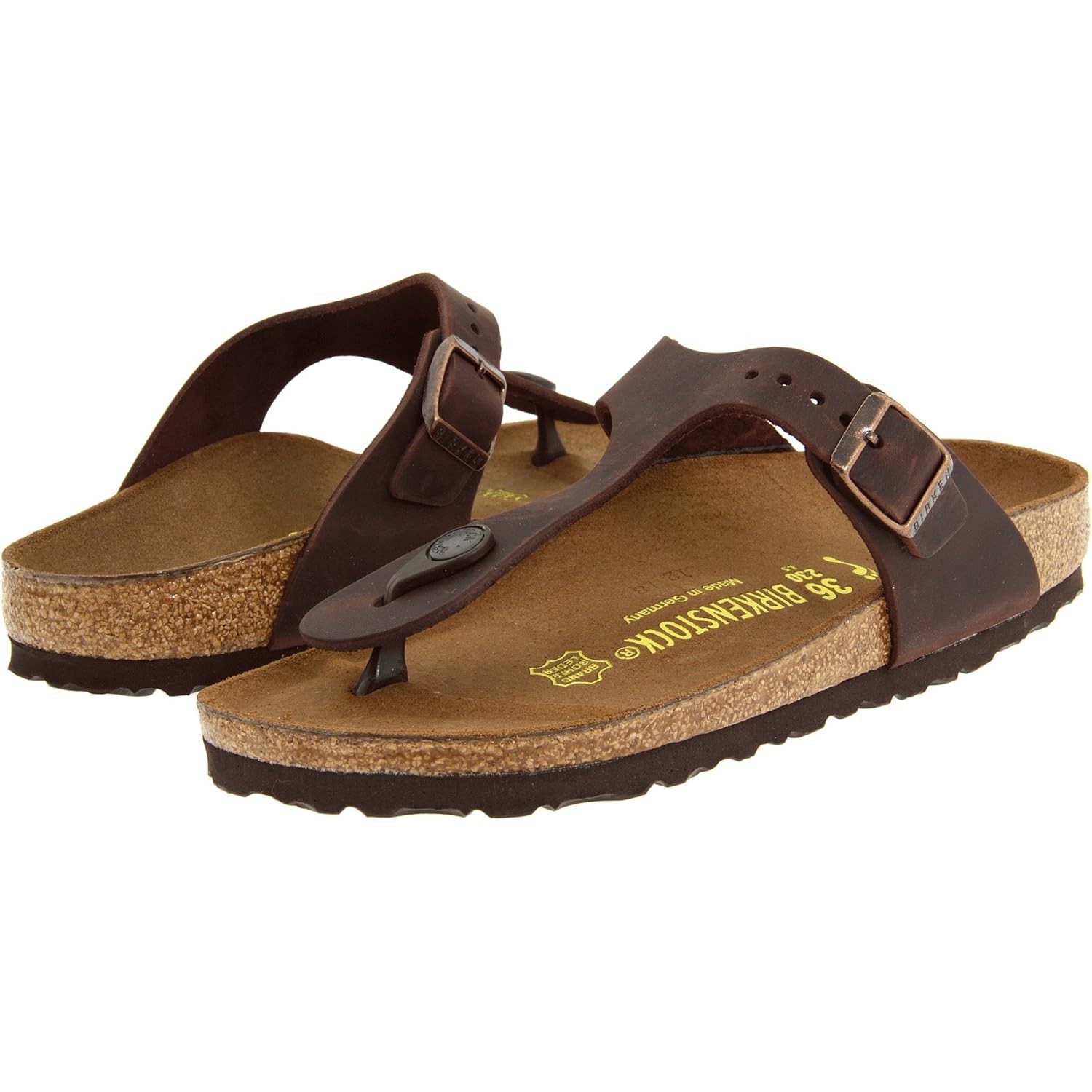 Birkenstock 743831 Unisex Gizeh Habana Oiled Leather Sandals, Size Options