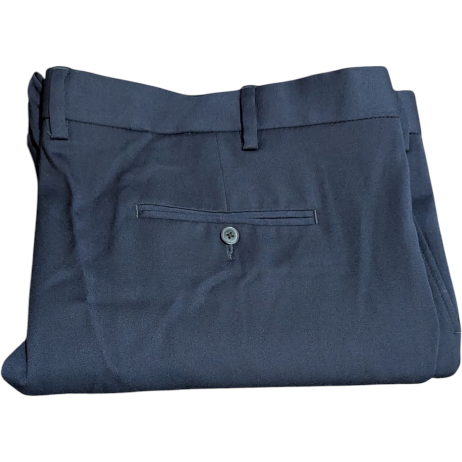 GS Perfect Mens Pants 50×30 Navy Blue Straight Cuffed Ends Stretch Waist