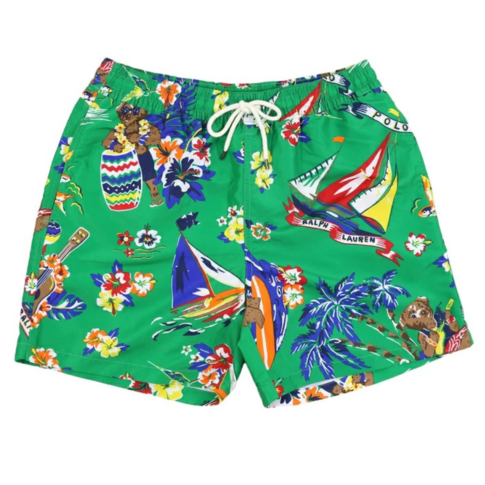 Polo Ralph Lauren Polo Bear Preppy Bear Floral Aloha Swimsuit Swim Trunks Shorts