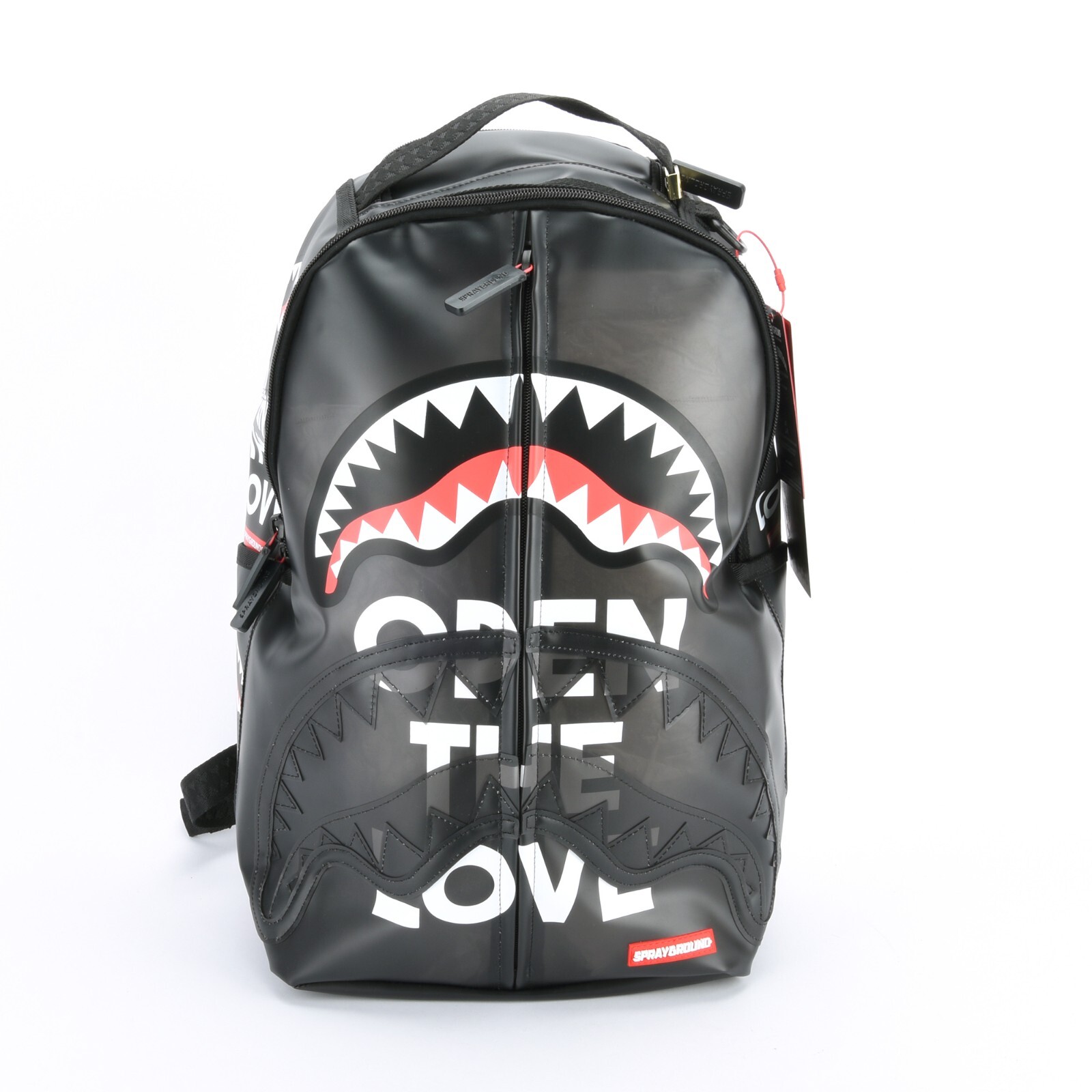 Sprayground Shark OPEN THE LOVE Vinyl Backpack Unisex for Macbook Laptop New Tag