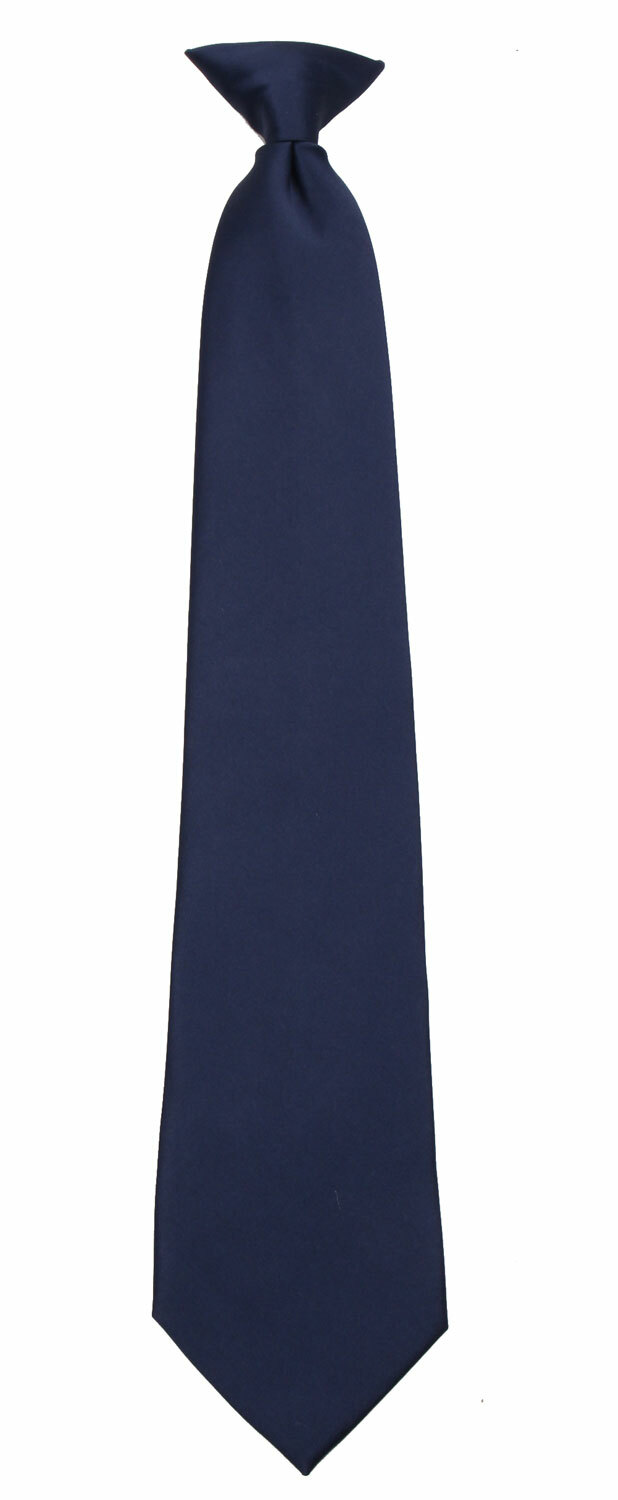 Men’s Classic Solid Navy Clip On Necktie Business Weddings Formal Events