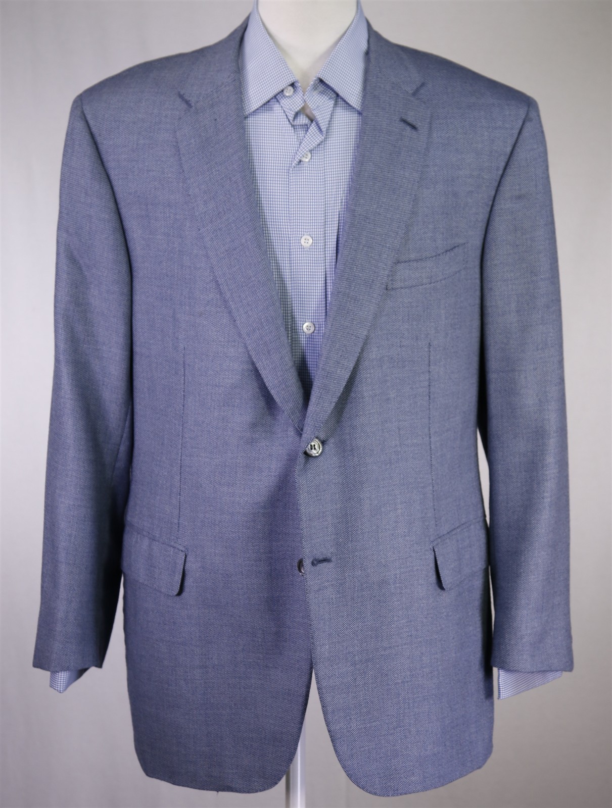 Brioni Blue Knit Woven Cashmere Silk 2-Btn Sportcoat Blazer Recent US 44S