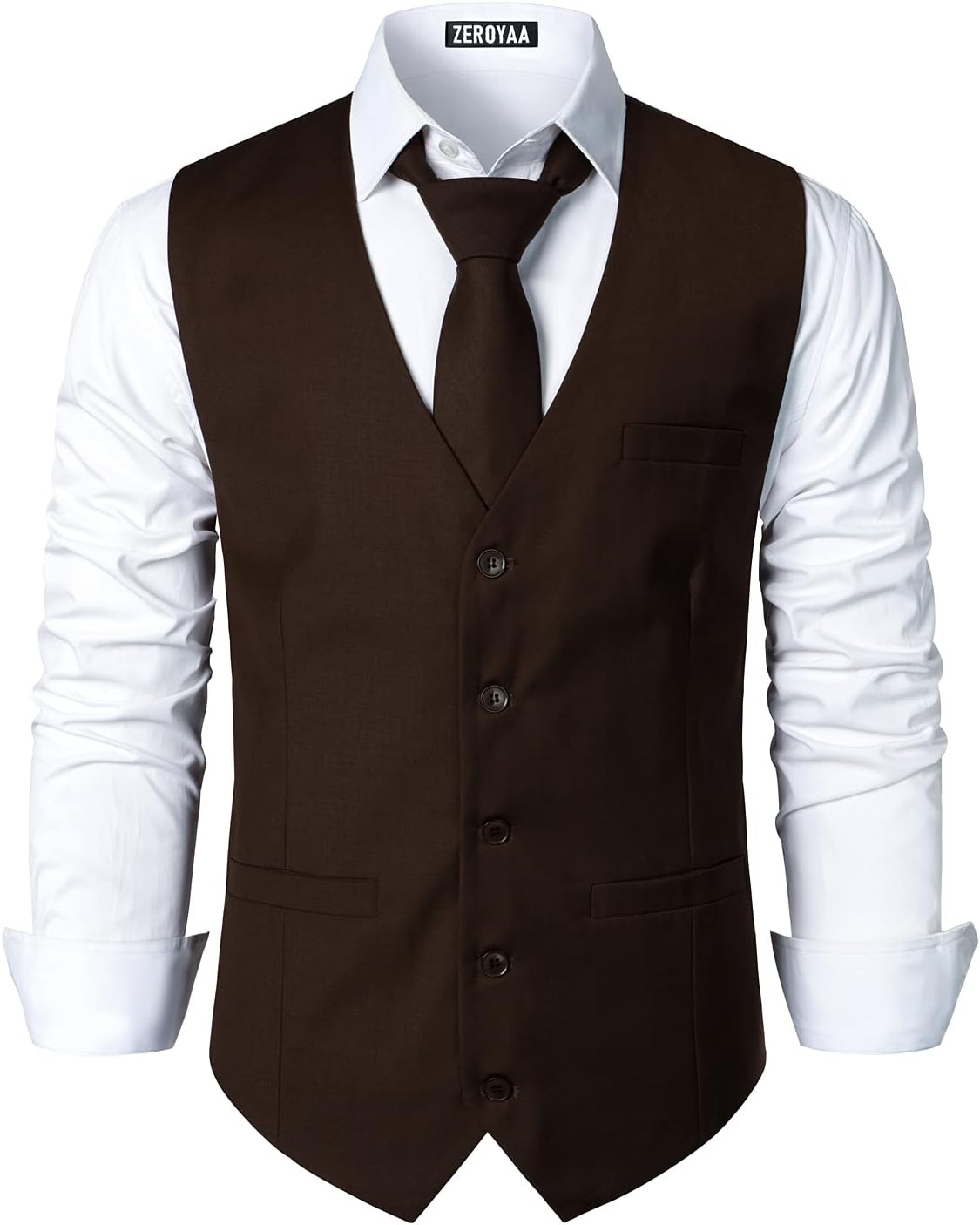 Men’s Business Formal Dress Vest 3 Pockets Slim Fit Suit Tuxedo Waistcoat V Neck