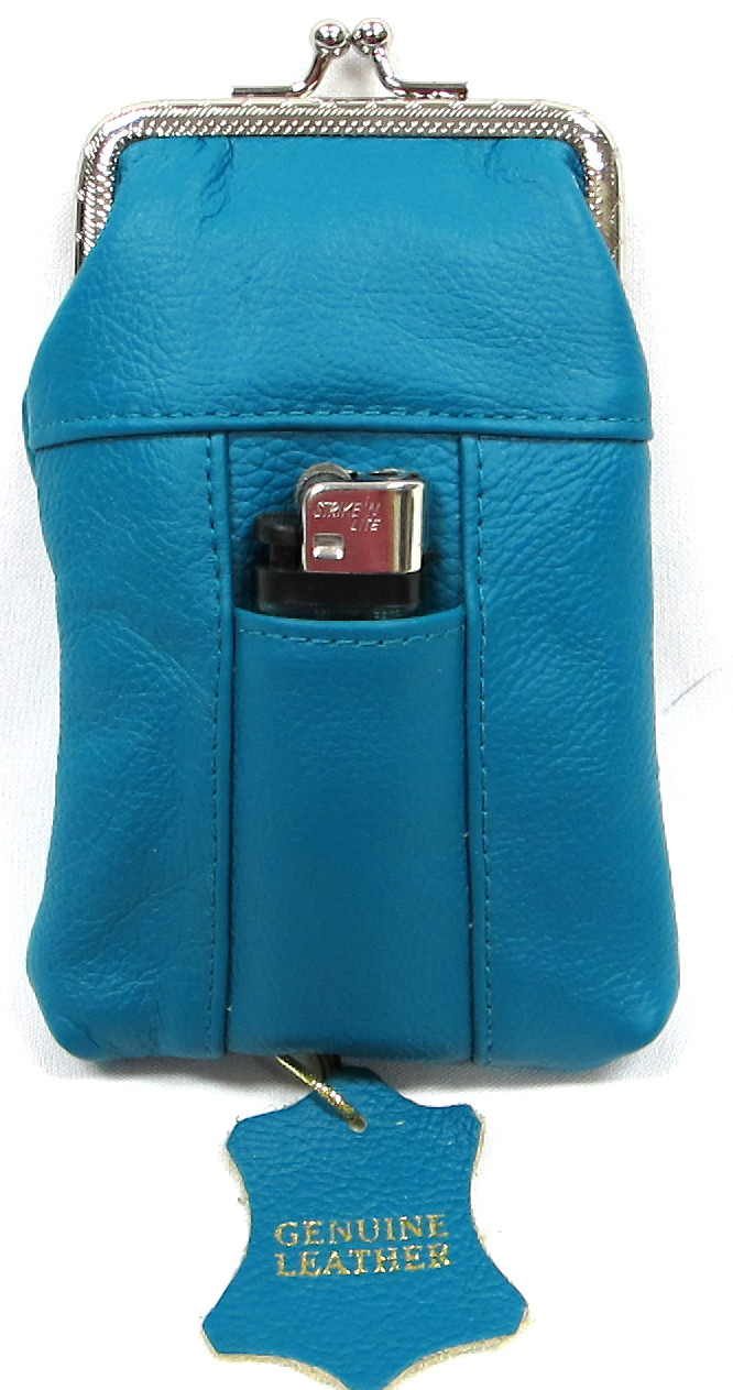 Pair of 2pc in 2 Color Genuine Leather Cigarette Case Fit 100s King Regular Pack