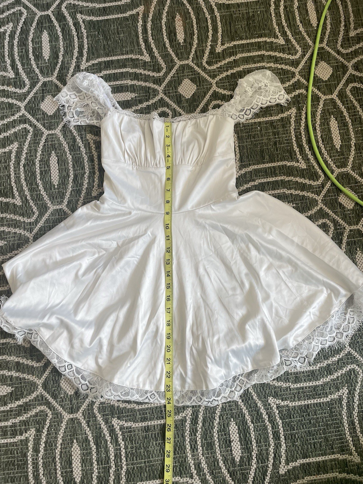 Women’s White Solid Full Slip XS Lace Trim Polyester/Elastane Hand Wash Only