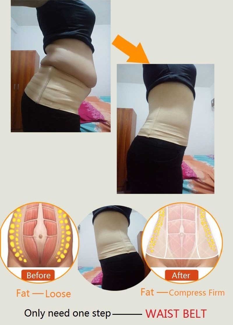 Women Fat Burning Sauna Tummy Tuck Belt Body Shaper Tummy Slimming Waist Cincher