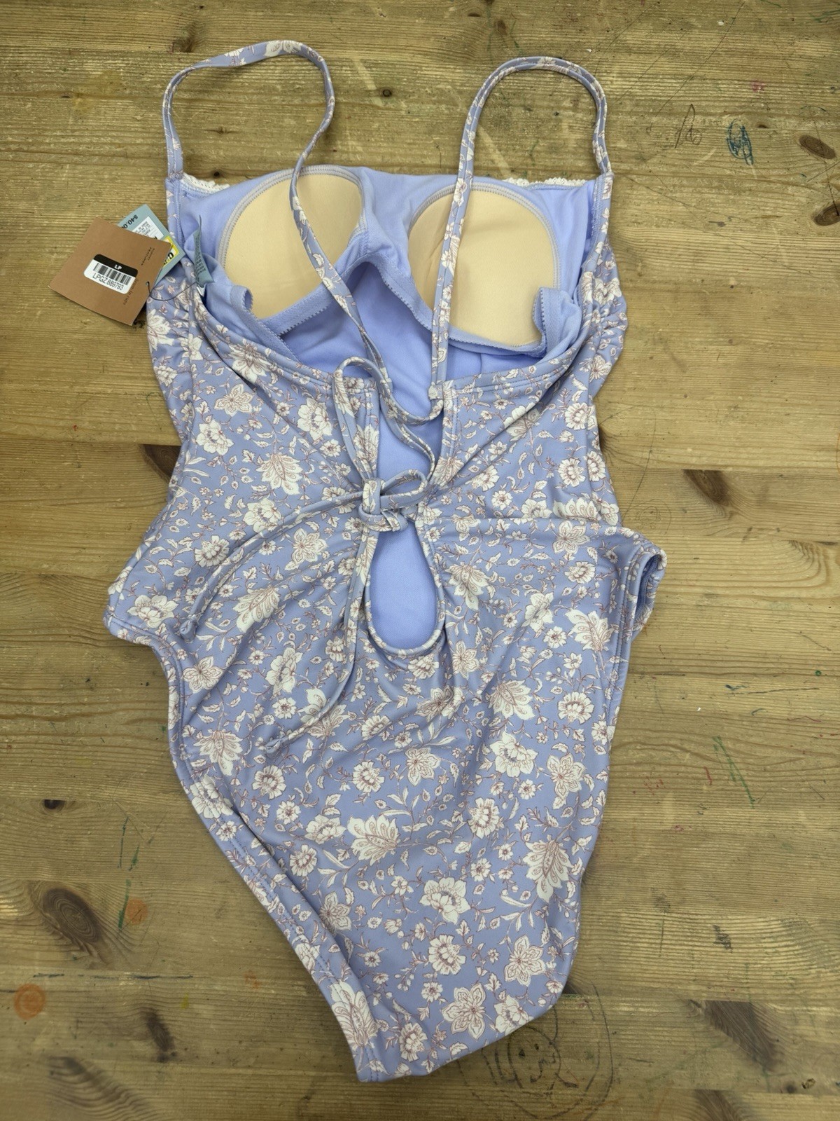 Shade & Shore Women’s Purple/White Floral One Piece Swimsuit M (8-10) C Cup