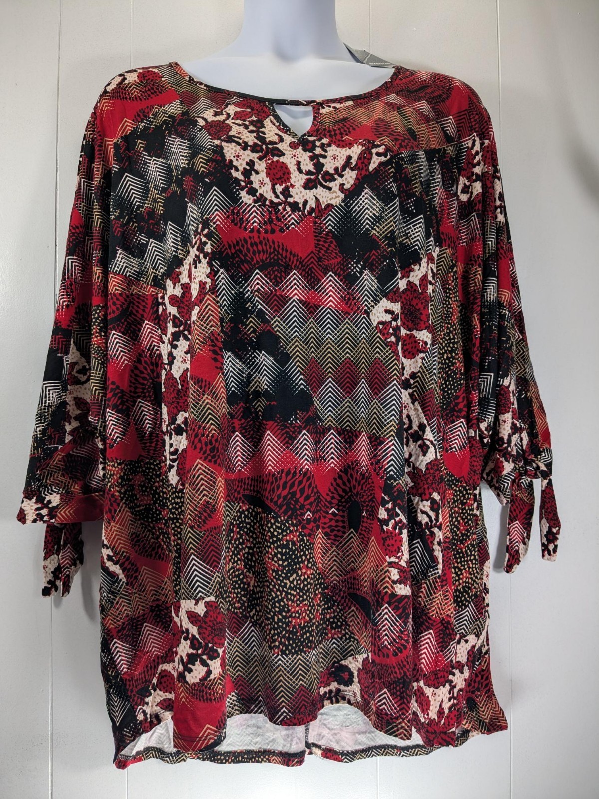 Avenue 30/32 NWT Tunic Hi-Low 3/4 Sleeve Tie-Knot Cuff Long Flowy *New in Bag*