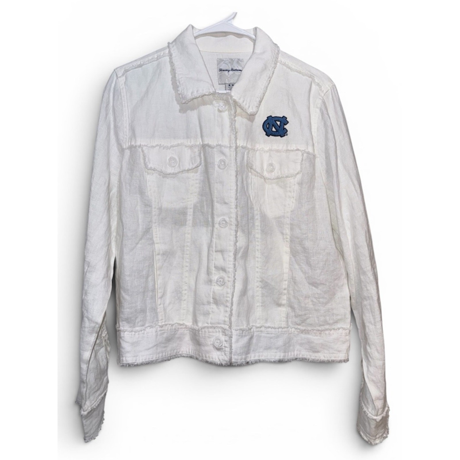🔥 RARE 🔥 Tommy Bahama UNC Tar Heels Two Palms Linen Raw-Edge Jacket – M