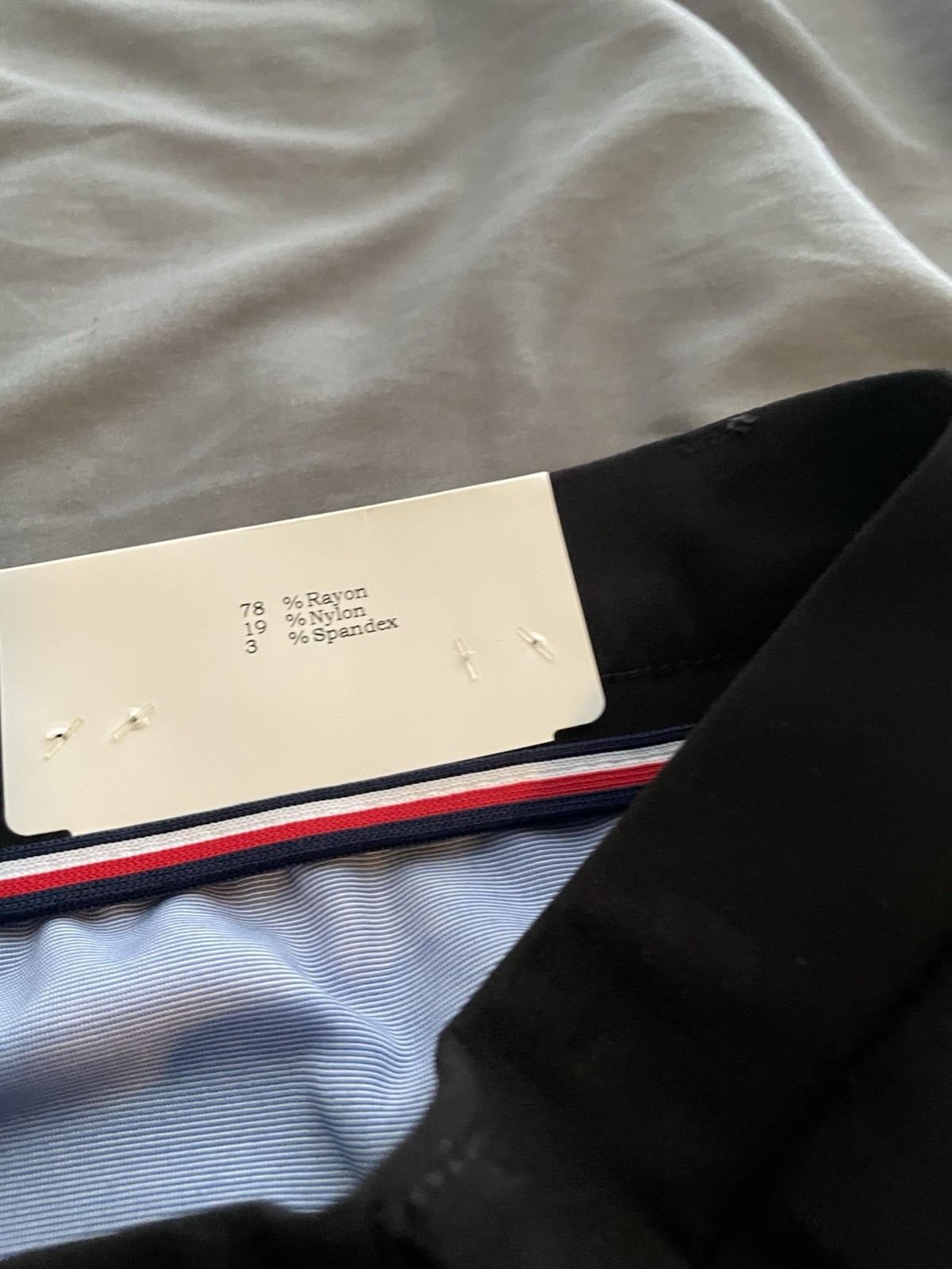 Tommy Hilfiger TH Flex Black Taper Flat Front Stretch Twill Dress Pants 32W
