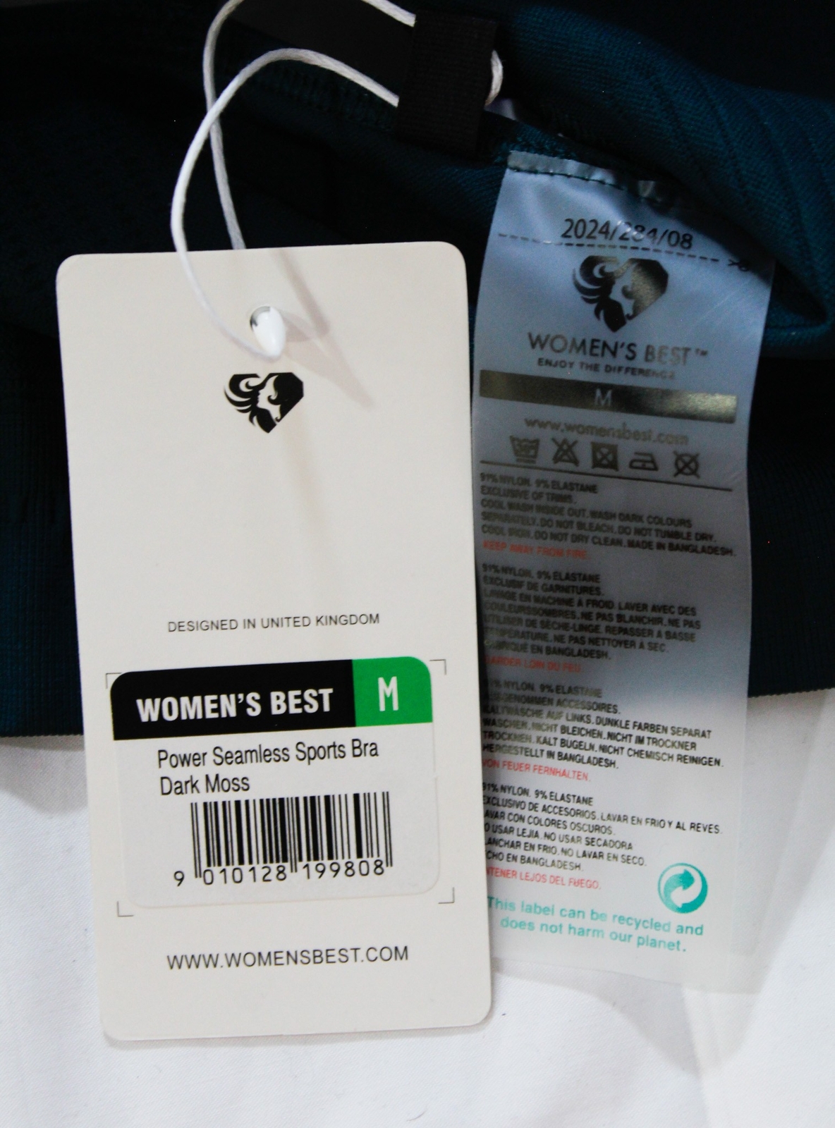 Women’s Best Women’s Power Seamless Sports Bra CG2 Dark Moss Medium NWT