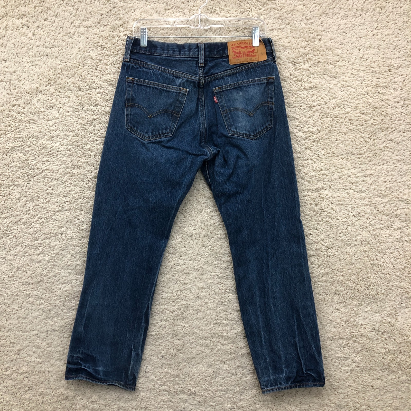 Levis 501 Jeans 32×30 Mens Blue Denim Original Straight Medium Wash Button Fly