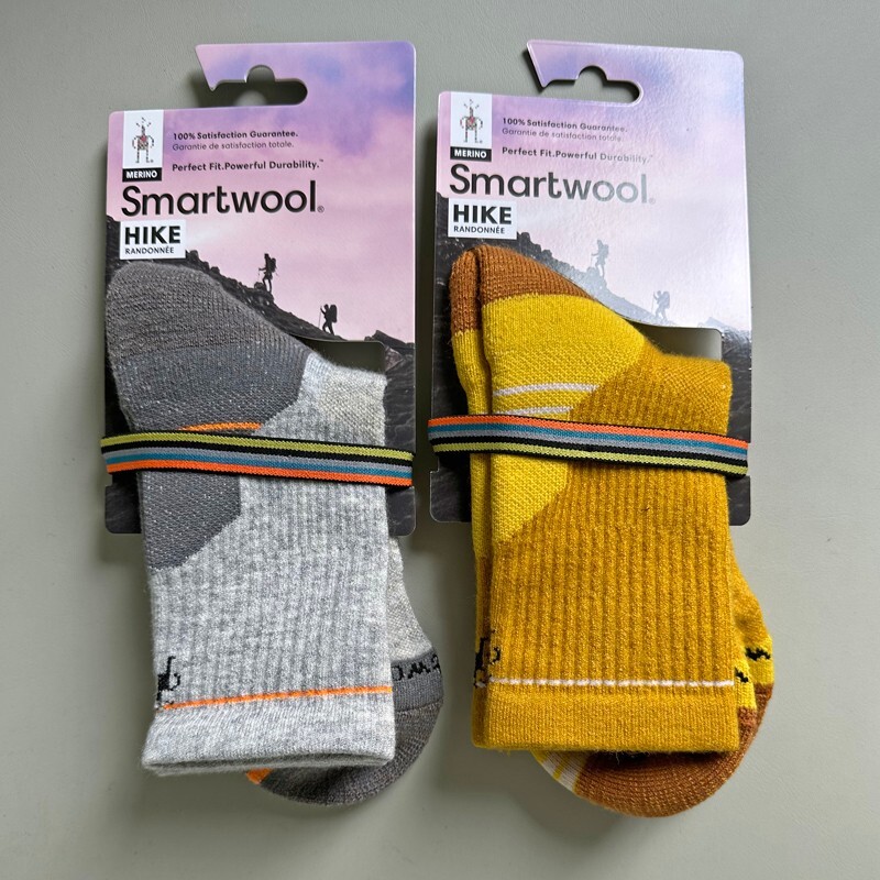 Smartwool 2 Pack Women’s Hike Merino Wool Crew Socks Size Med 2 Colors Mix
