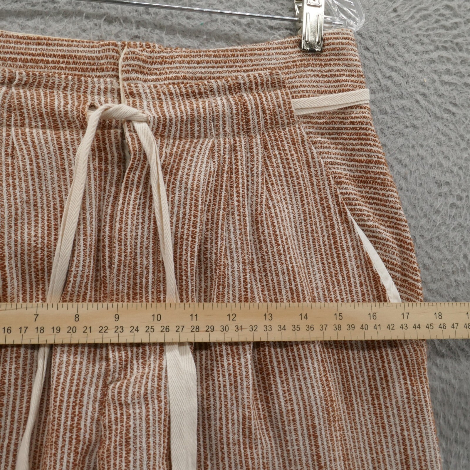 NWT Free People Caraway Light at Sunrise Pants 4 Brown Ivory Womens Stripe Boho