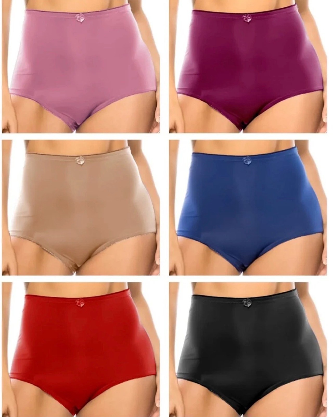 3 PC High Waist Brief Tummy Control Girdles Solid Shaper Panties 69061 S-2X GIFT