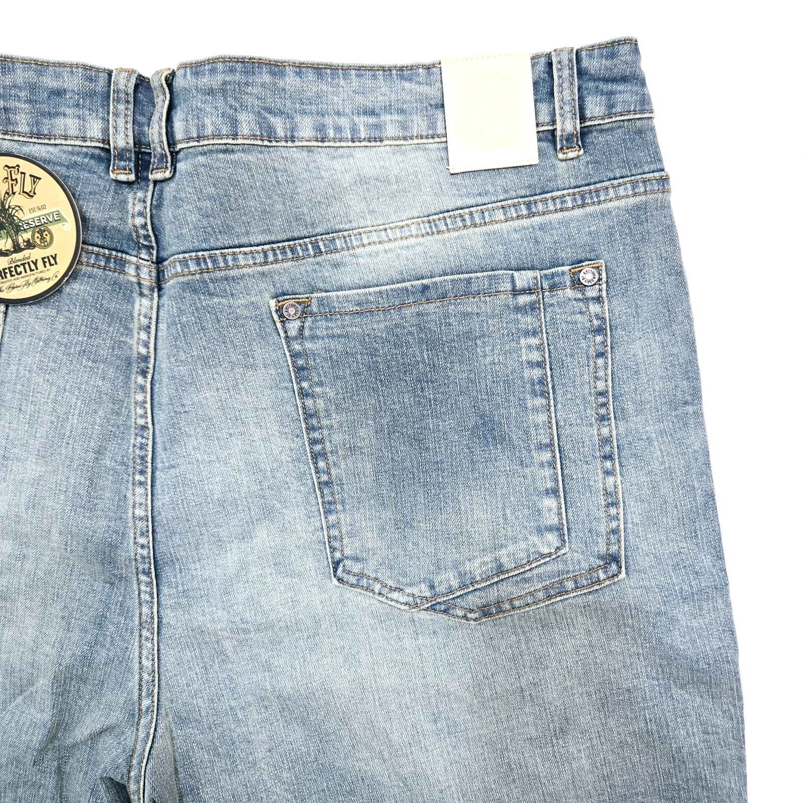 Born Fly Men’s Shorts Big & Tall Blue Tint Wash Patchwork Distressed Denim Short