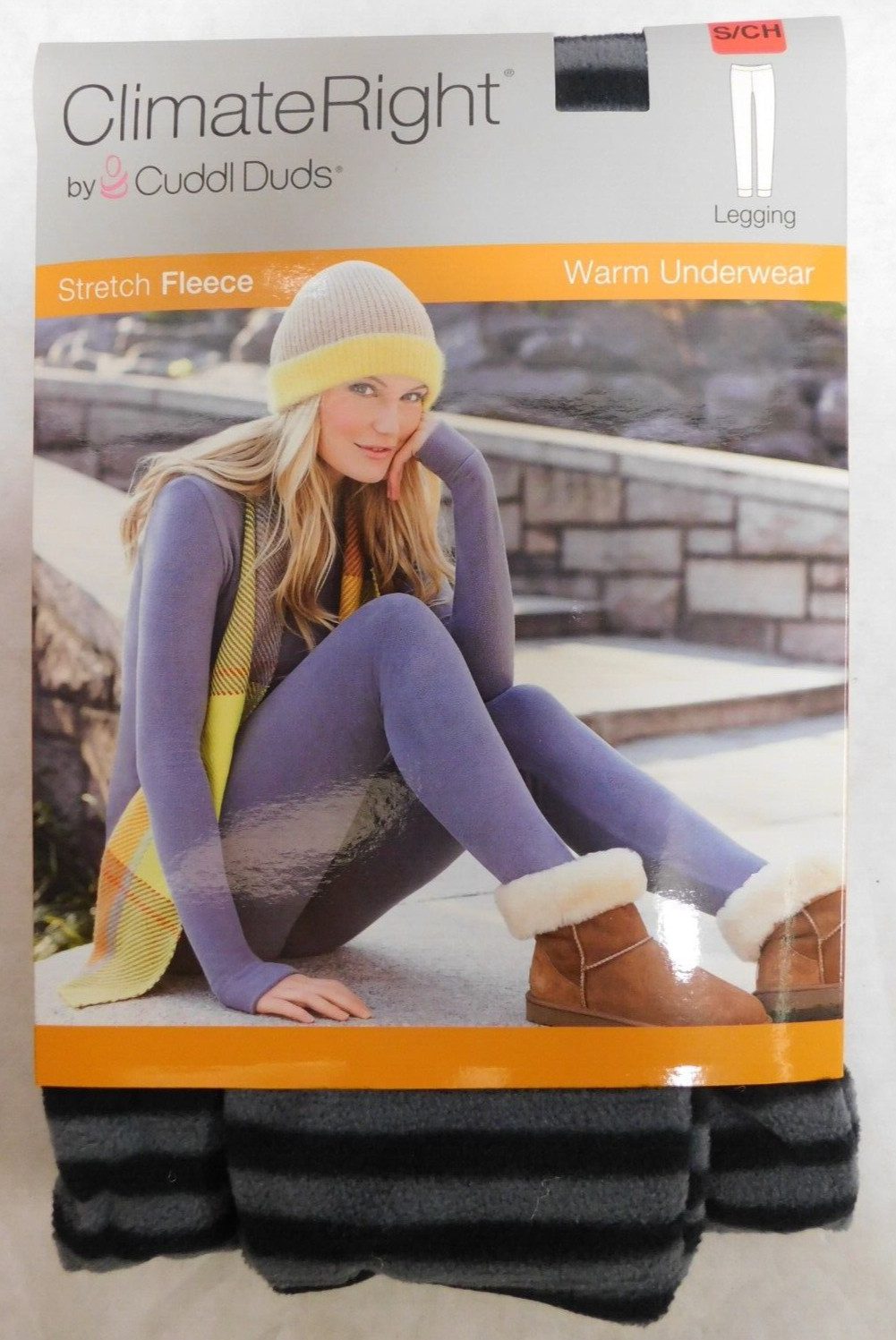 CLIMATE RIGHT BY CUDDLE DUDS SMALL LEGGING WARM UNDERWEAR-STRETCH FLEECE