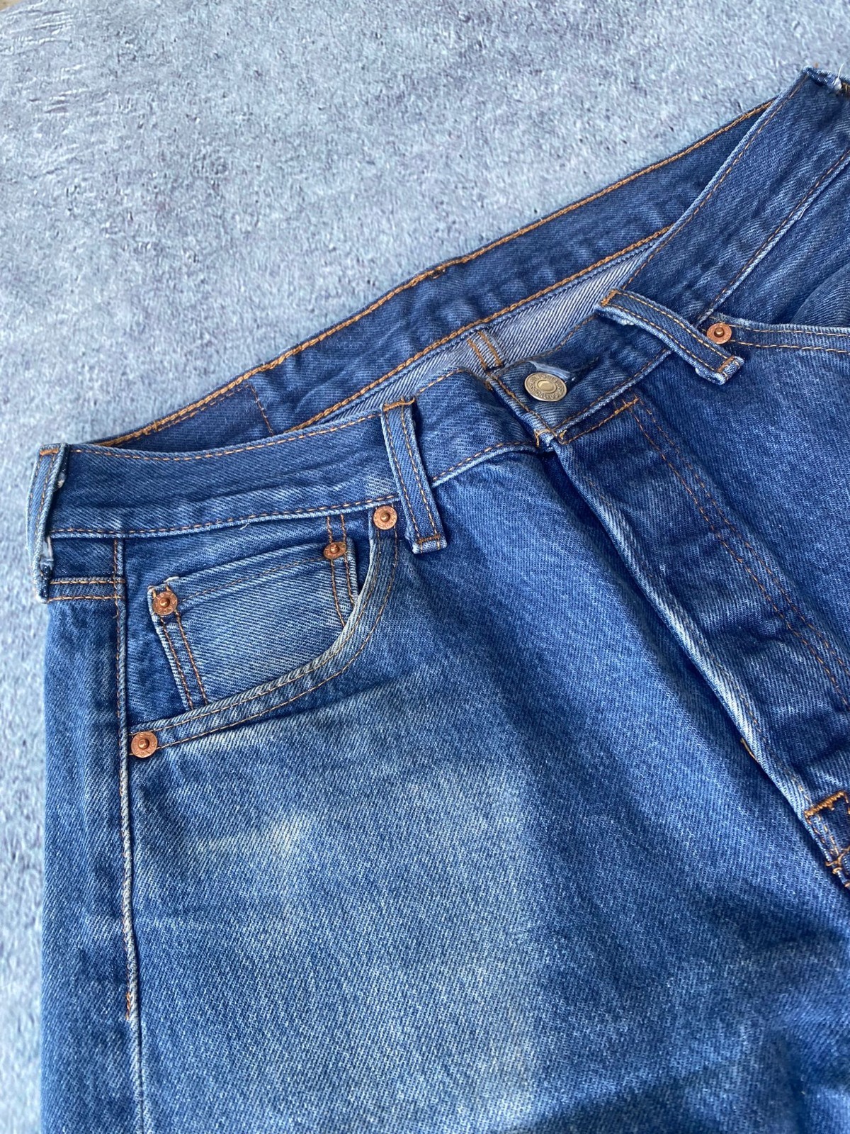 Levi’s 501 Original Shrink-To-Fit Jeans Men W31 L32 Blue Denim Preppy Button Fly