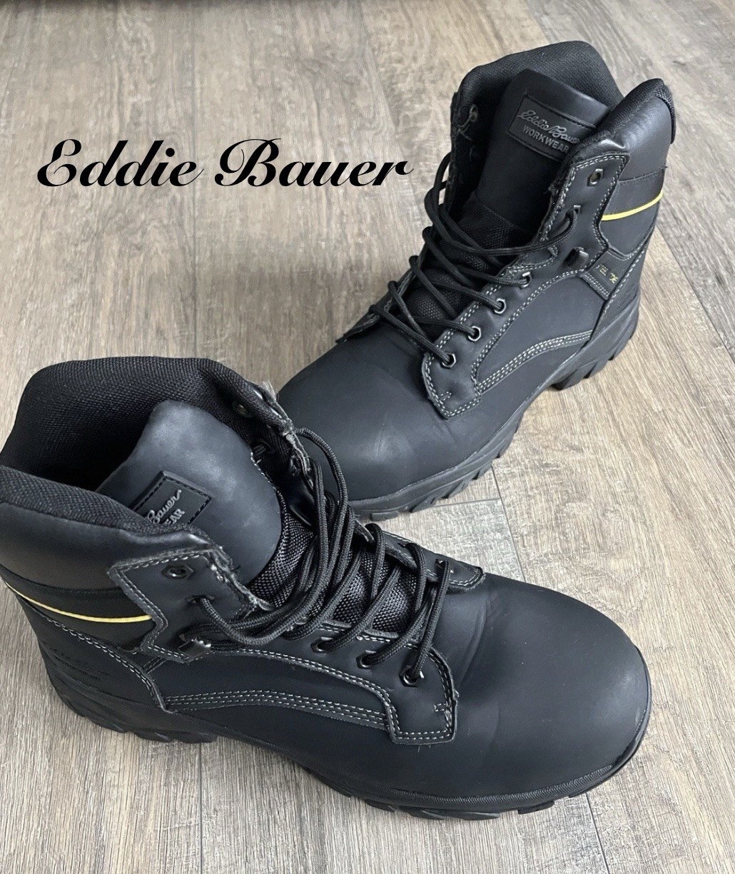 Eddie Bauer Men’s Size 11 Black Steel Toe Boots