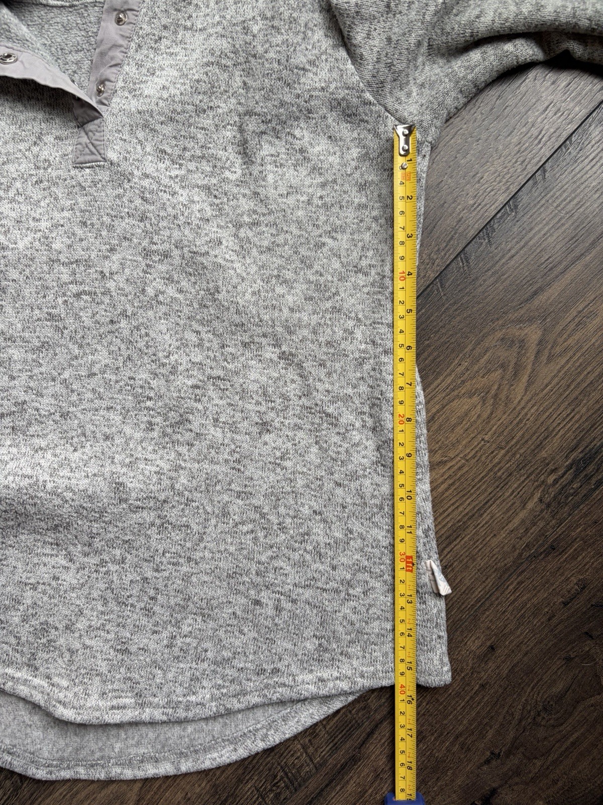 Simply Southern Women’s Heather Grey Quarter-Snap Knit Pullover Sweater Size L