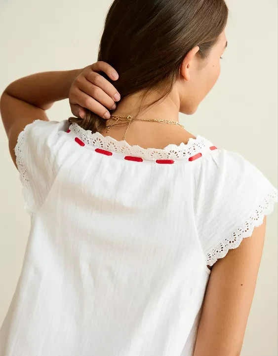 AE – V-Neck Ruffled Button-Up Mini Dress – Save More