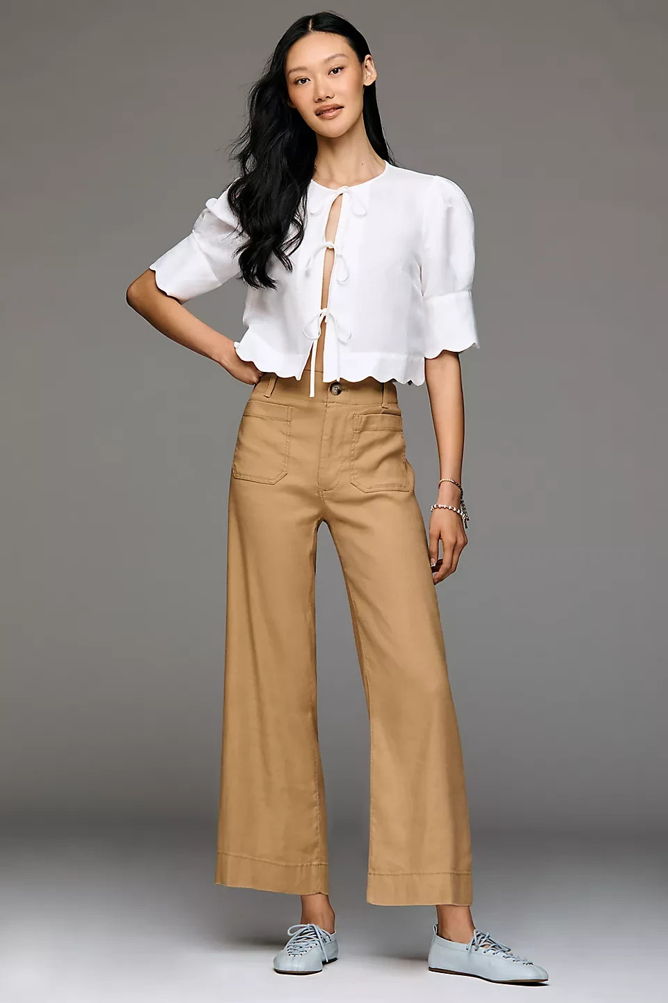 Anthropologie – Colette European Linen Stretch Wide Leg Pants