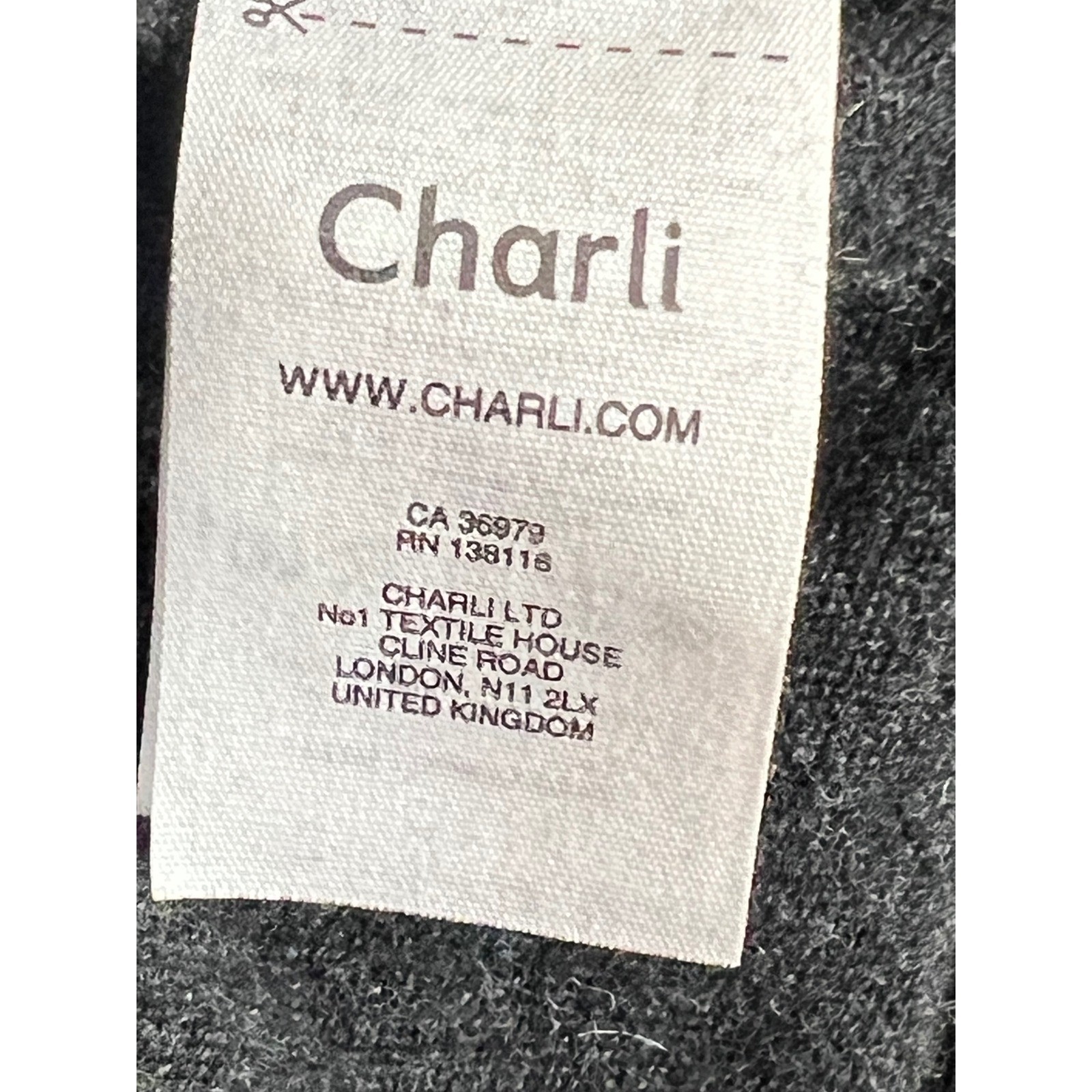 Charli Charcoal Gray 100% Merino Wool Turtleneck Sweater Size Small