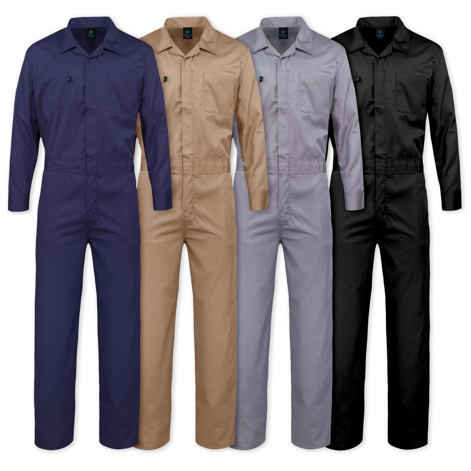 Men’s Long Sleeve Blended Adjustable Cuff Mechanic Jumpsuit WorkWear Overalls