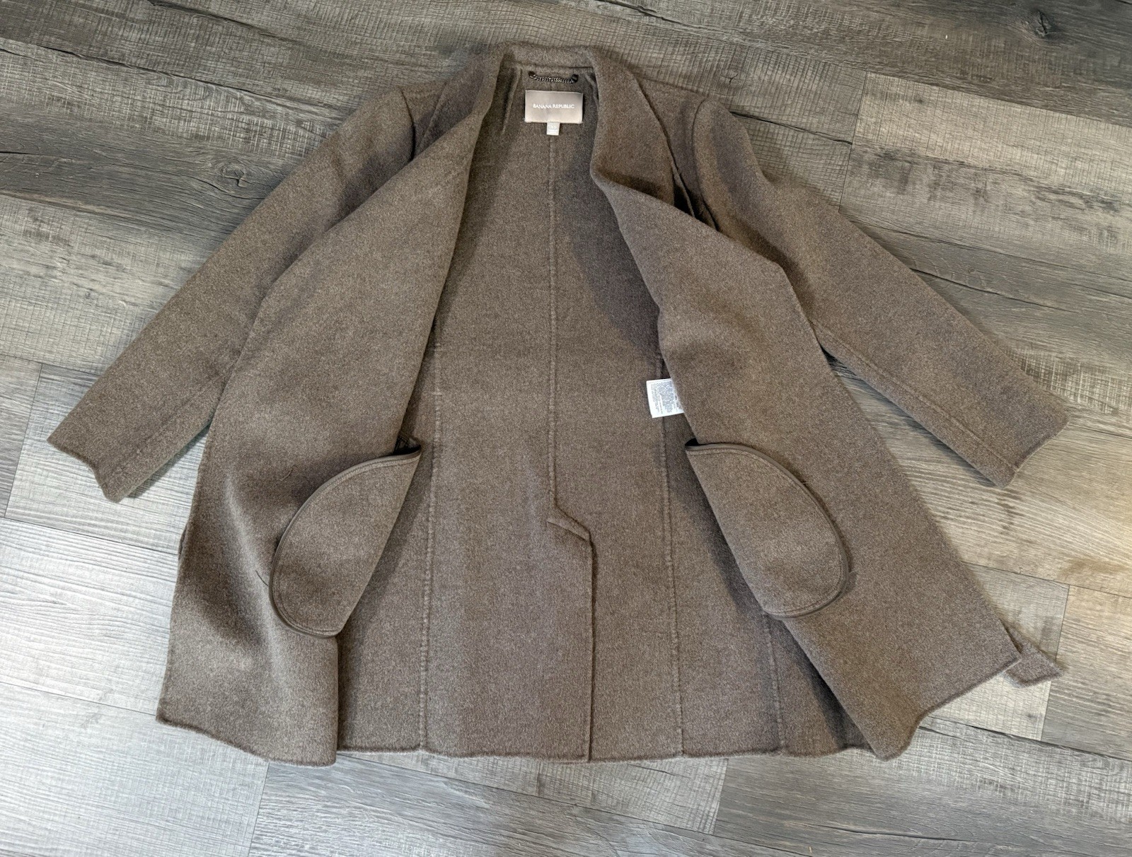 Banana Republic Women’s Wrap Coat with Belted & Pockets Collared Gray Mid XS