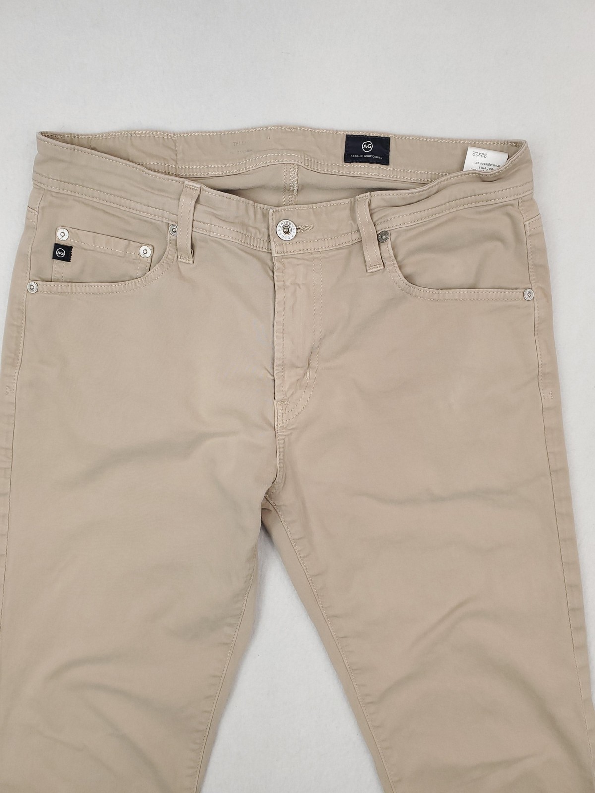 AG Adriano Goldschmied Jeans Mens 32×32 Beige Tellis Modern Slim Tapered Stretch
