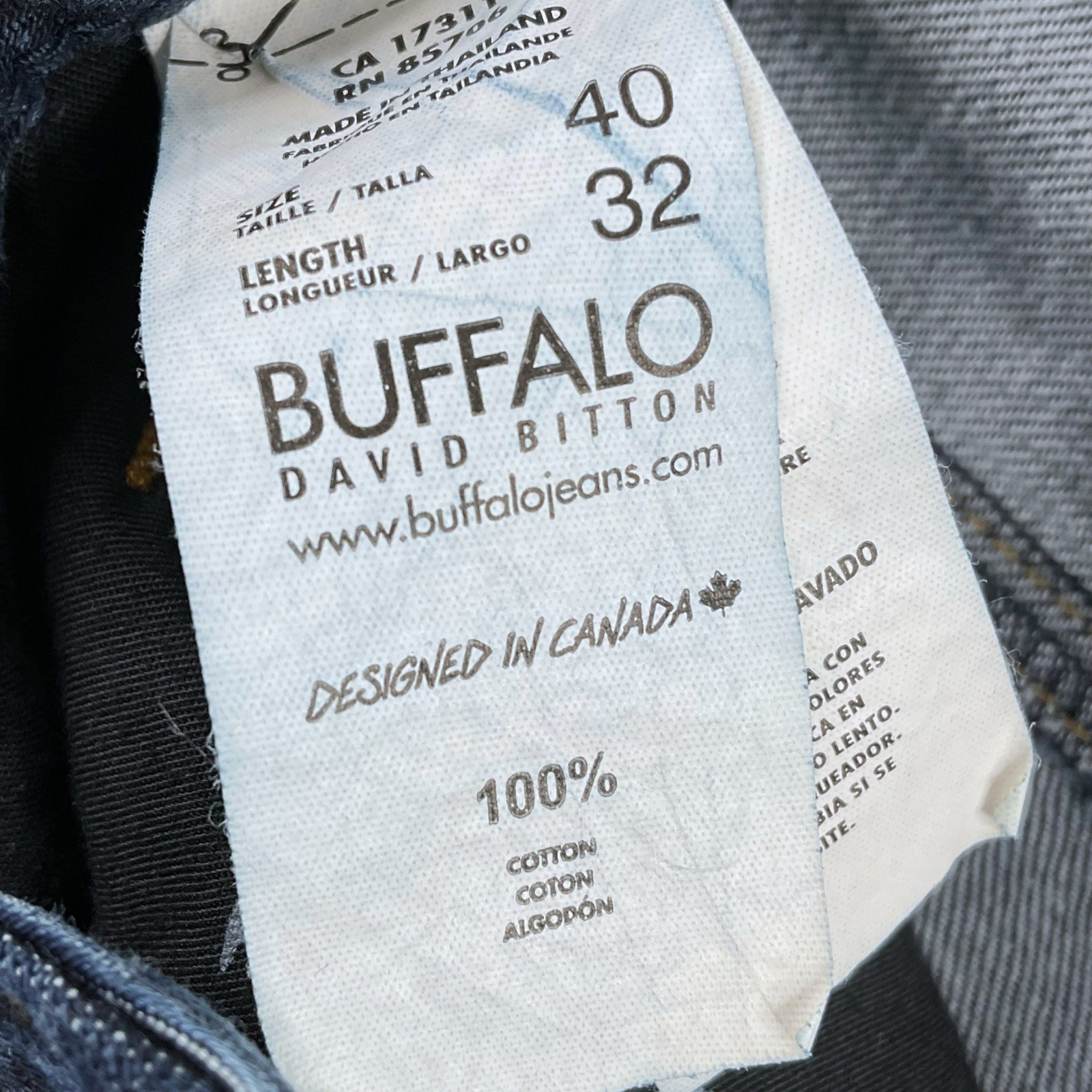 Buffalo by David Bitton Jeans Men 40×32 (ATUAL 39×31) Blue Ash Skinny Cotton